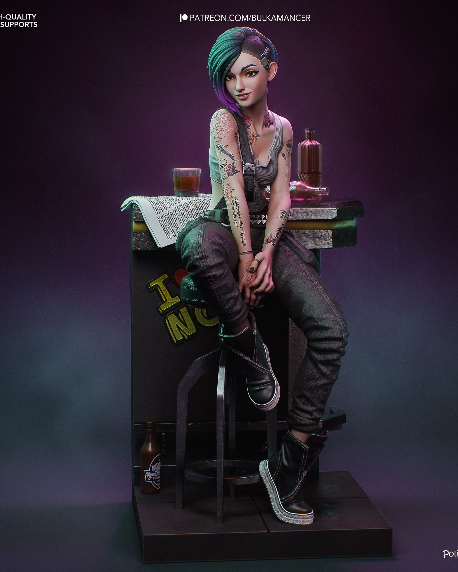 Judy Alvarez (Cyberpunk 2077) resin figure by Bulkamancer — studio render 5