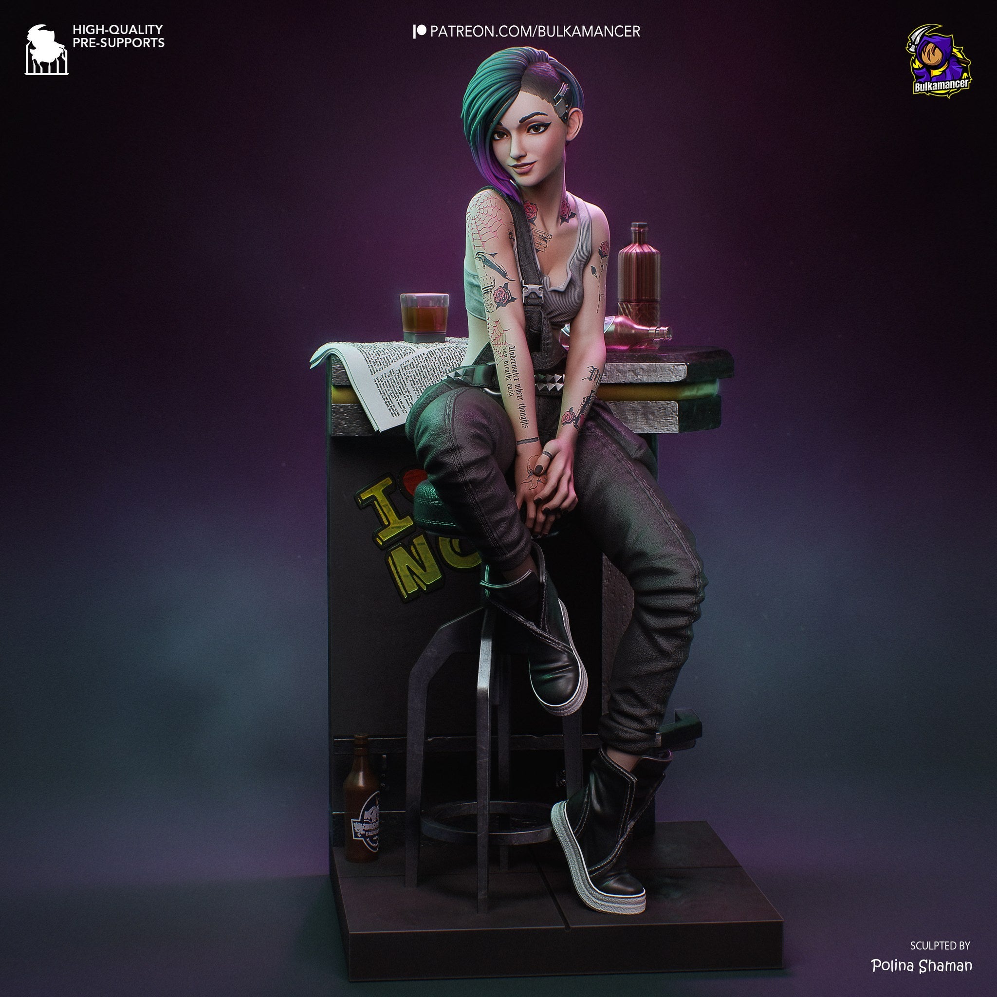 Judy Alvarez (Cyberpunk 2077) resin figure by Bulkamancer — studio render 5