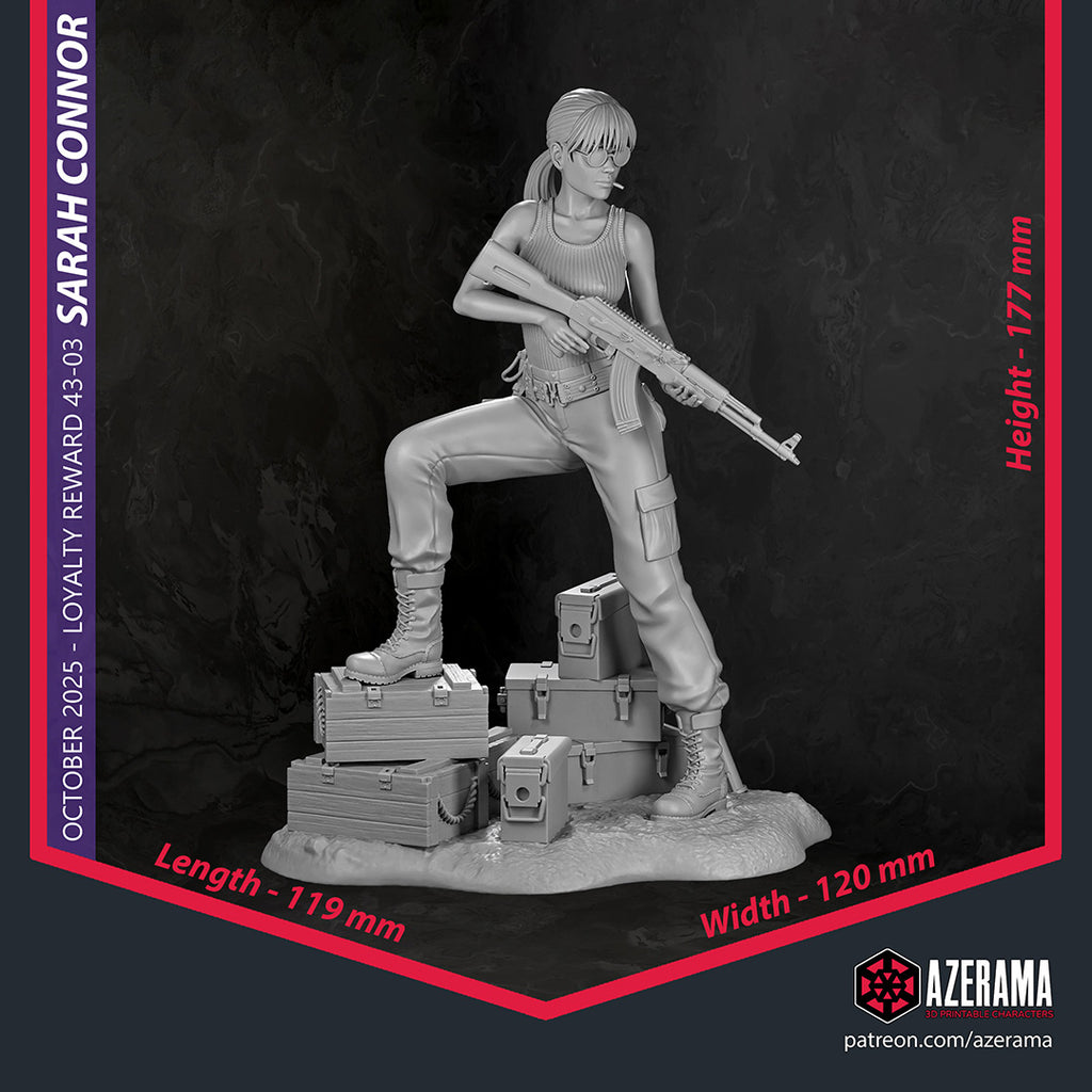 Sarah Connor (Terminator) resin figure by Azerama — studio render 5