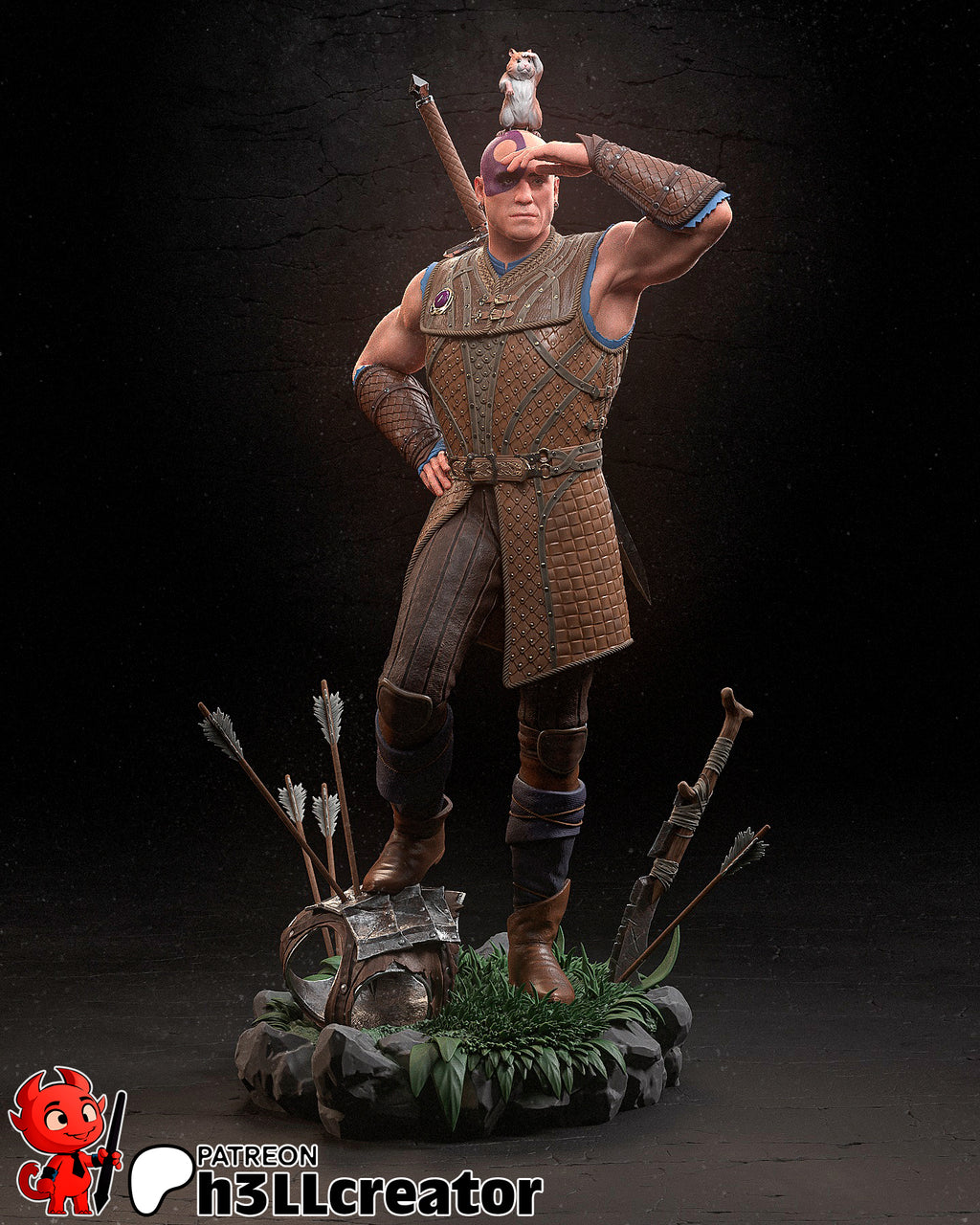 Minsc and Boo (Baldur's Gate) resin figure by h3LLcreator — studio render 2