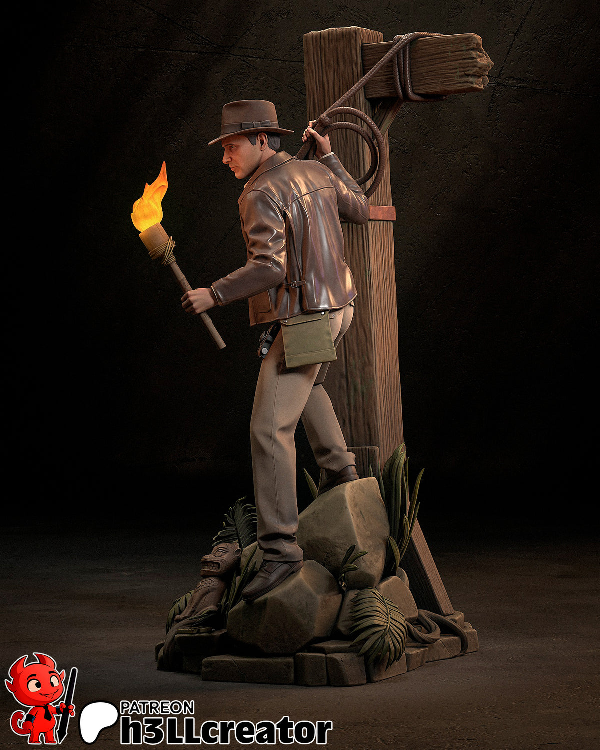 Indiana Jones (Indiana Jones) resin figure by h3LLcreator — studio render 11