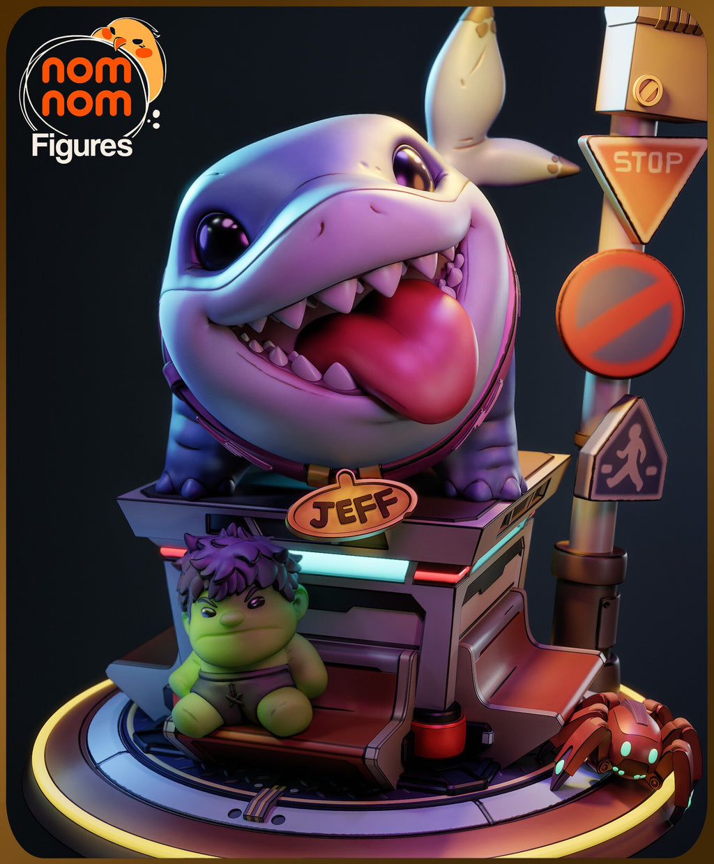 Jeff Marvel Chibi resin figure by NomNom Figures — studio preview 2