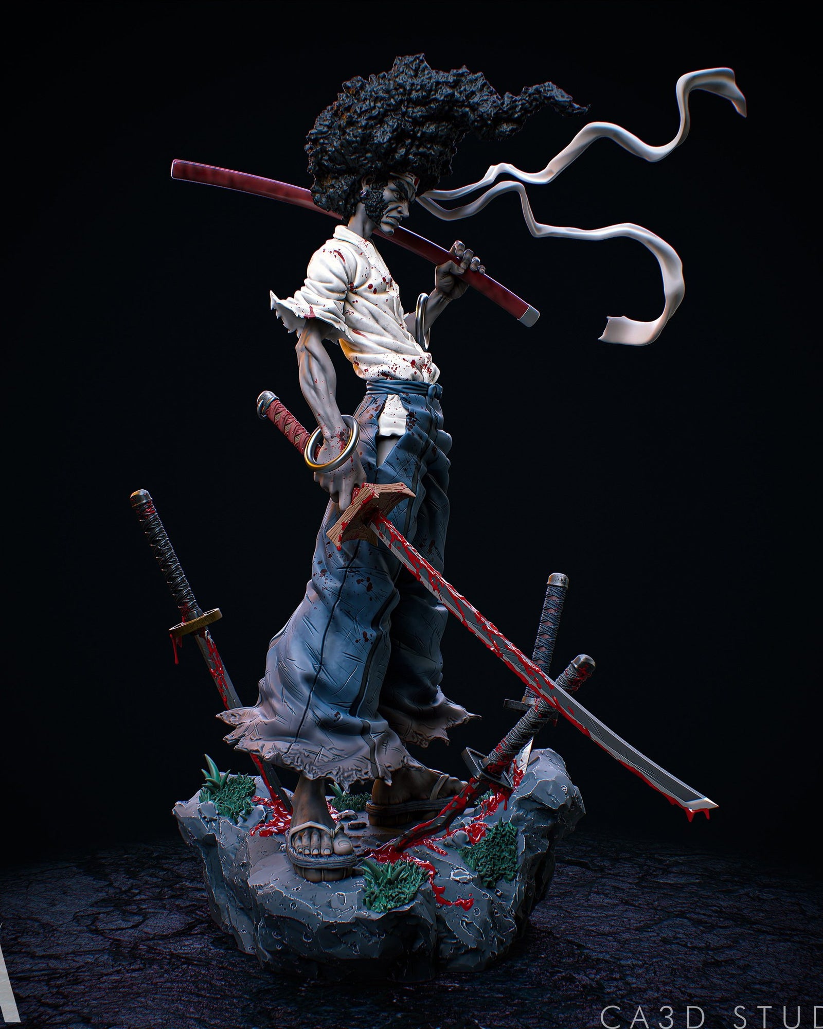 Afro Samurai resin figure by CA 3D Studios — studio preview 2
