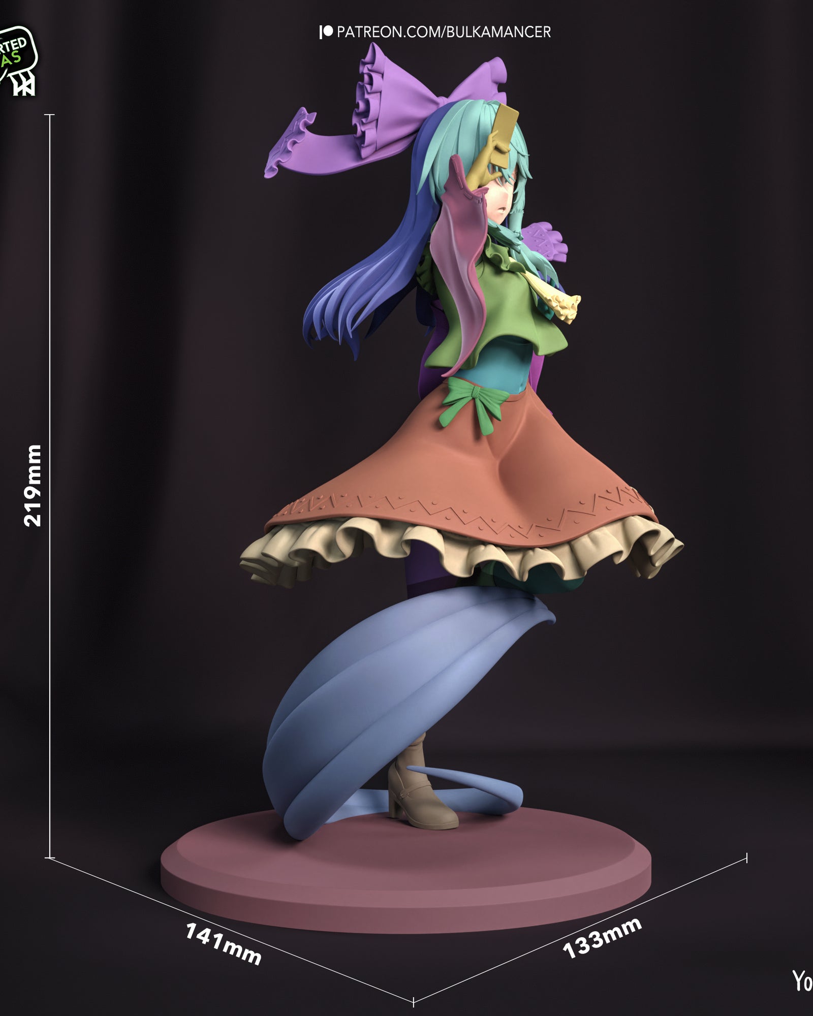 Reimu Hakurei (Touhou Project) resin figure by Bulkamancer — studio render 5