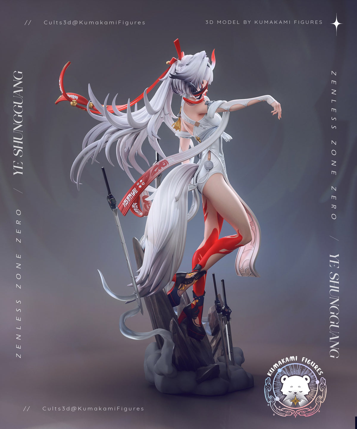 Ye Shunguang (Zenless Zone Zero) resin figure by KumakamiFigures — studio render 4