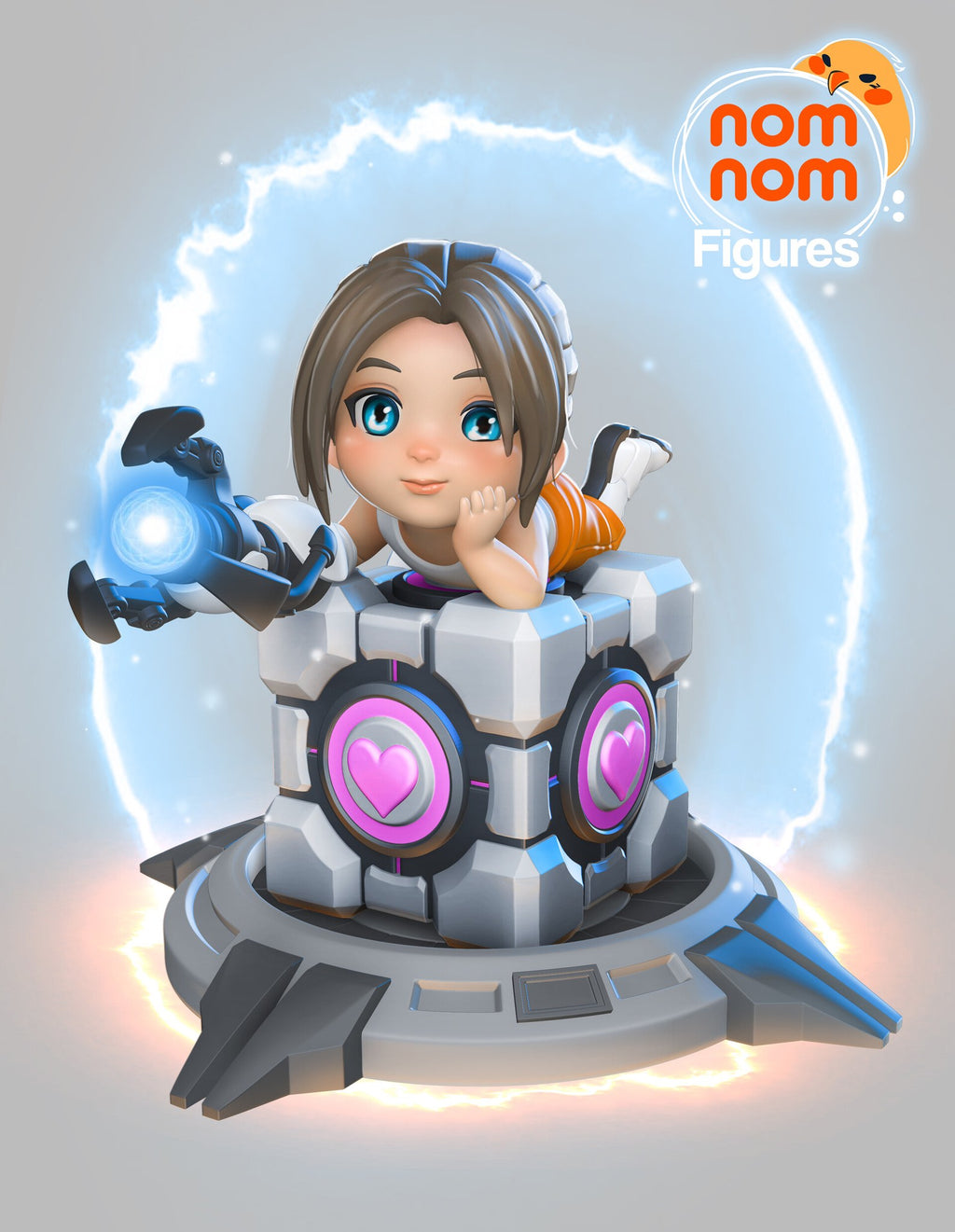 Chell Portal Chibi resin figure by NomNom Figures — studio preview 1