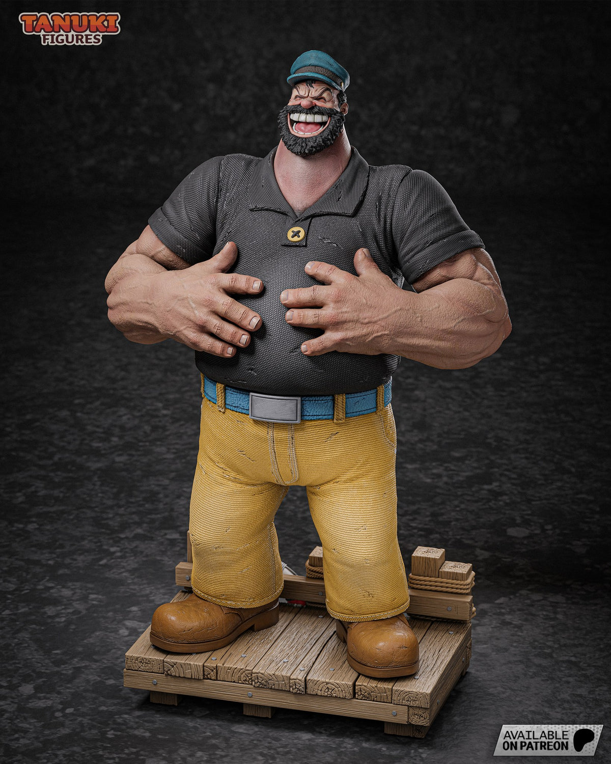 Bluto (Popeye) resin figure by Tanuki Figures — studio render 4