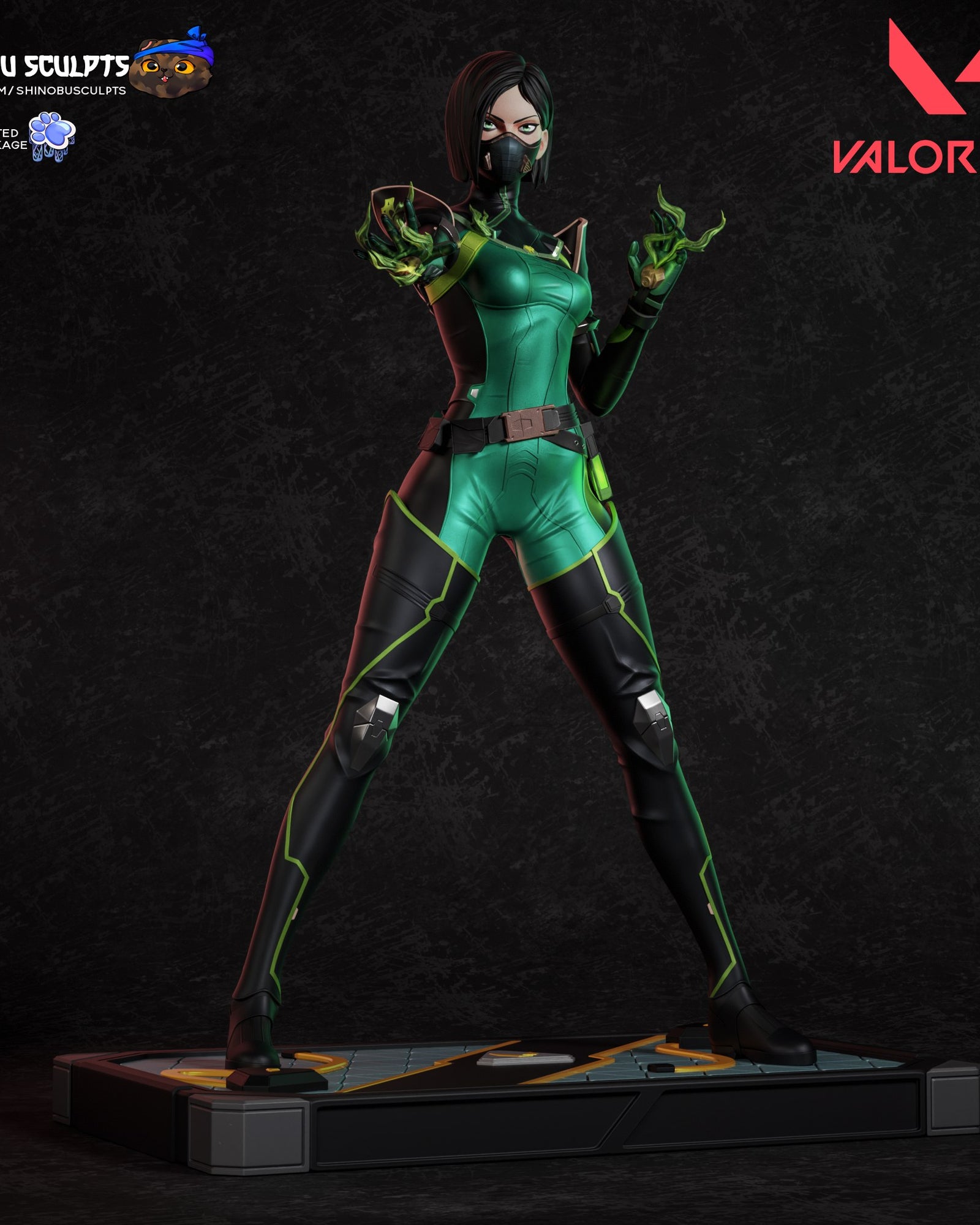 Viper (Valorant) resin figure by Shinobu Sculpts — studio render 2