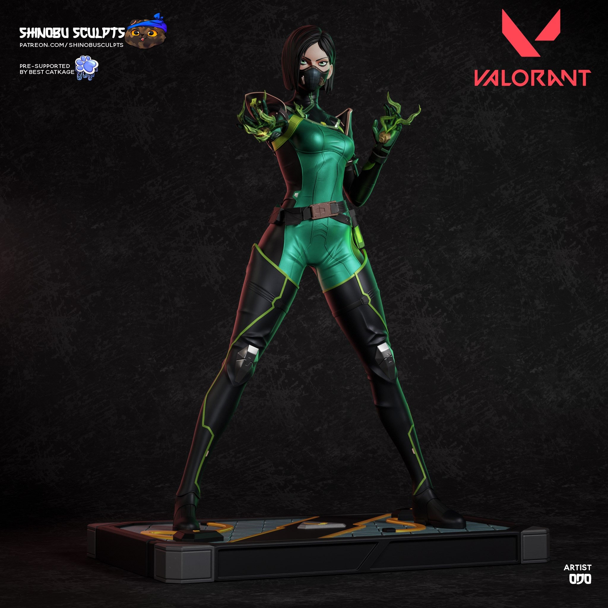 Viper (Valorant) resin figure by Shinobu Sculpts — studio render 2