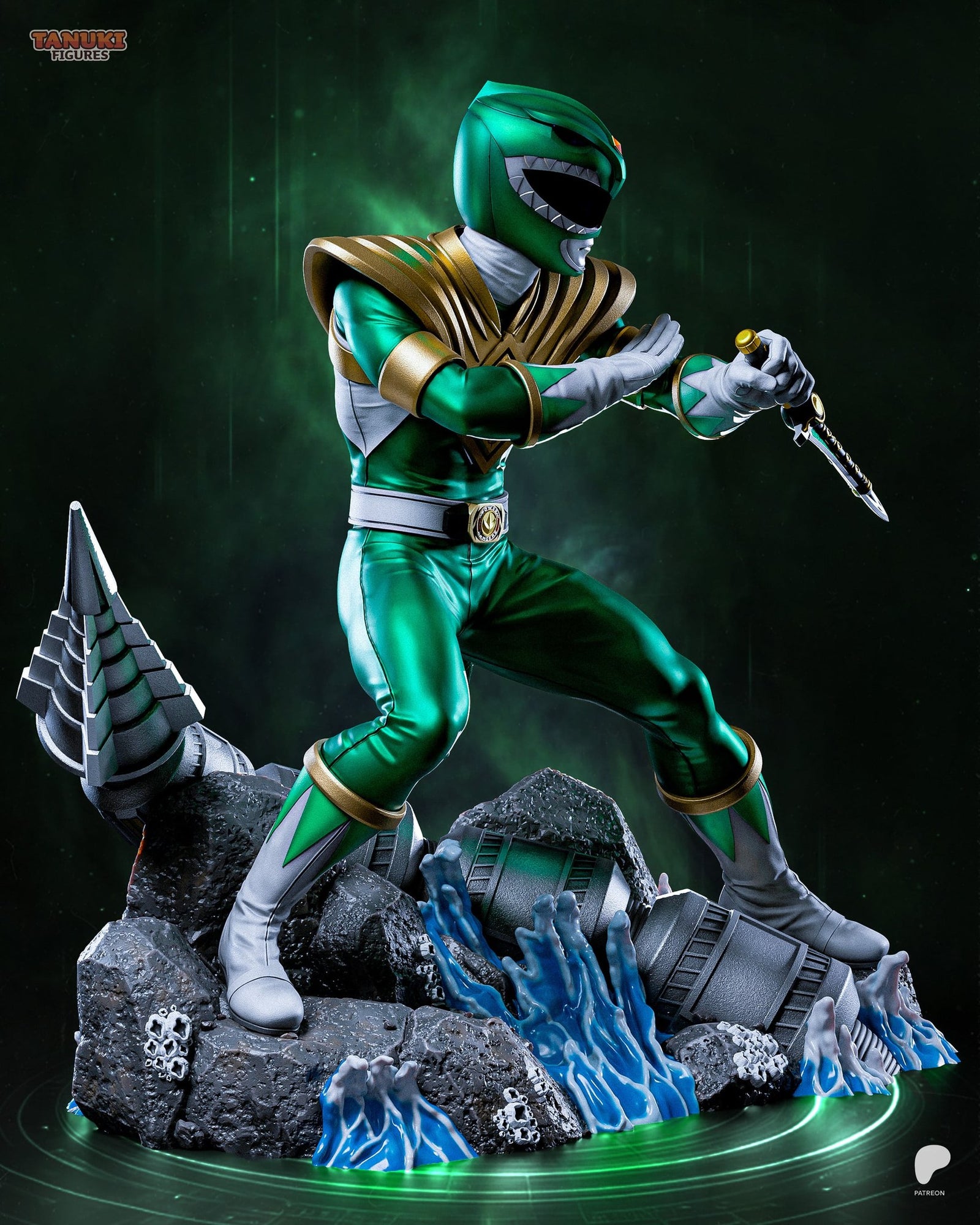 Green Ranger (Power Rangers) resin figure by Tanuki Figures — studio render 3