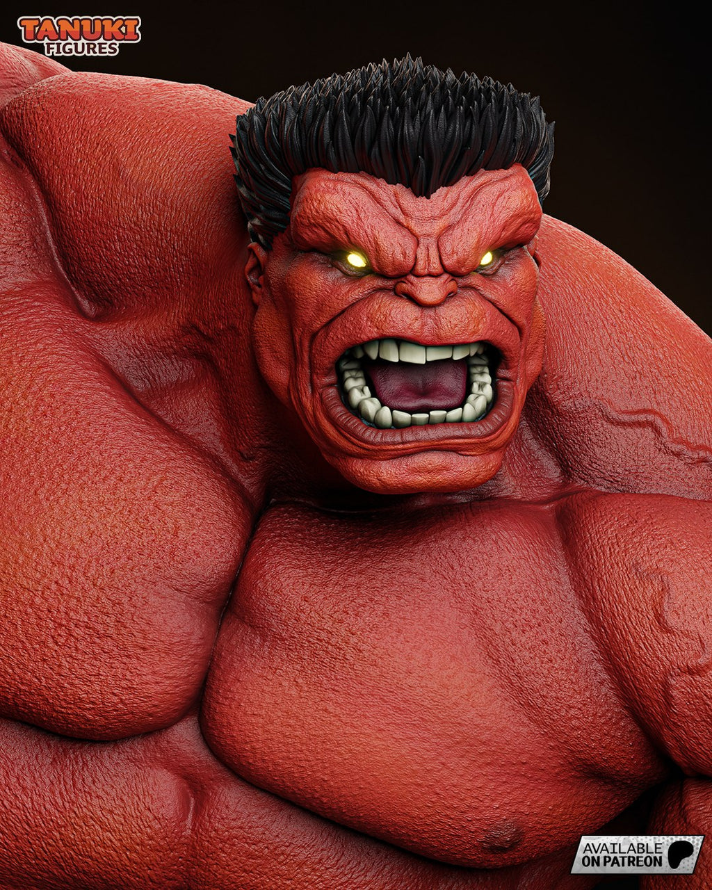 Red Hulk (Marvel) resin figure by Tanuki Figures — studio render 8