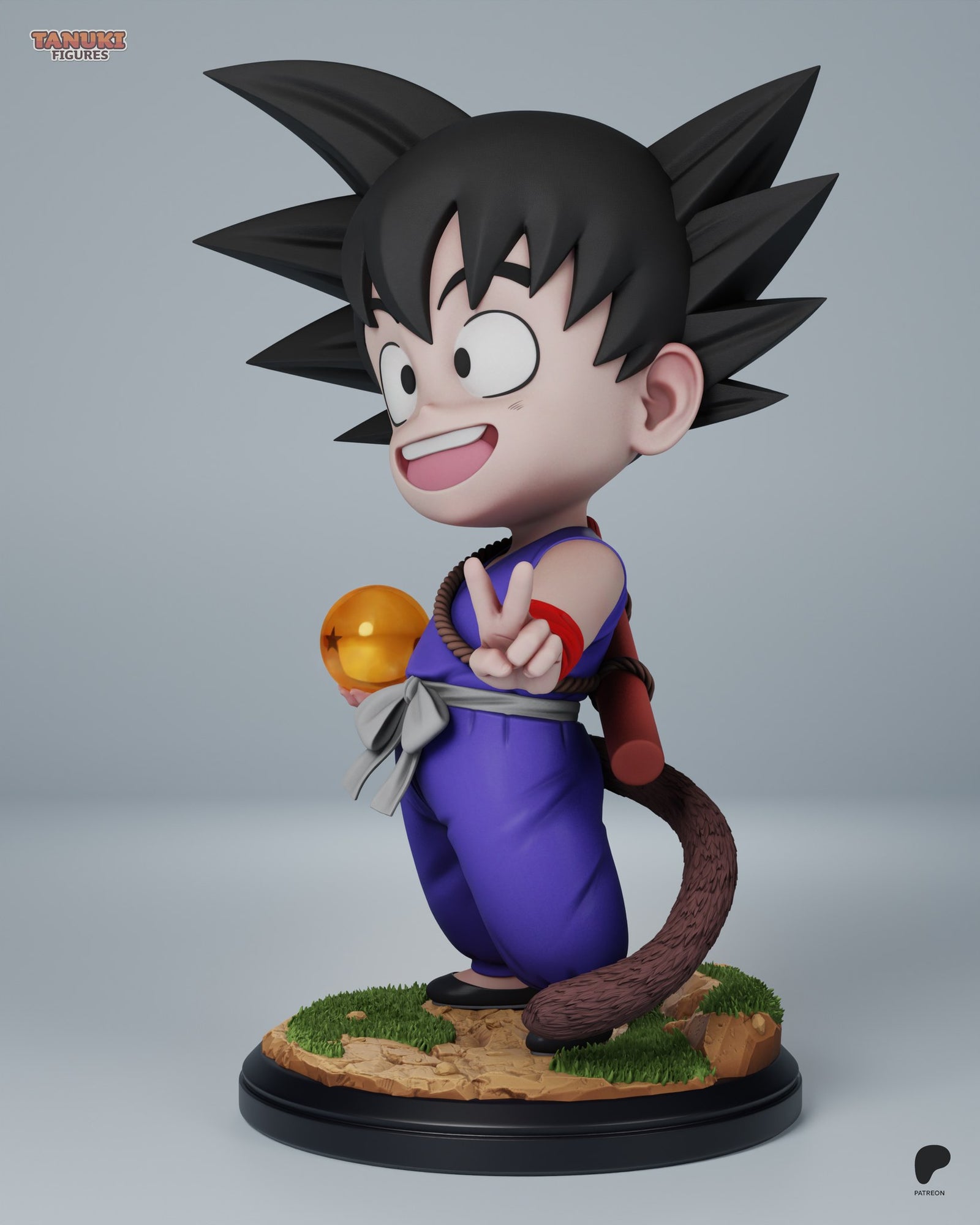 Goku (Dragon Ball) resin figure by Tanuki Figures — studio render 3