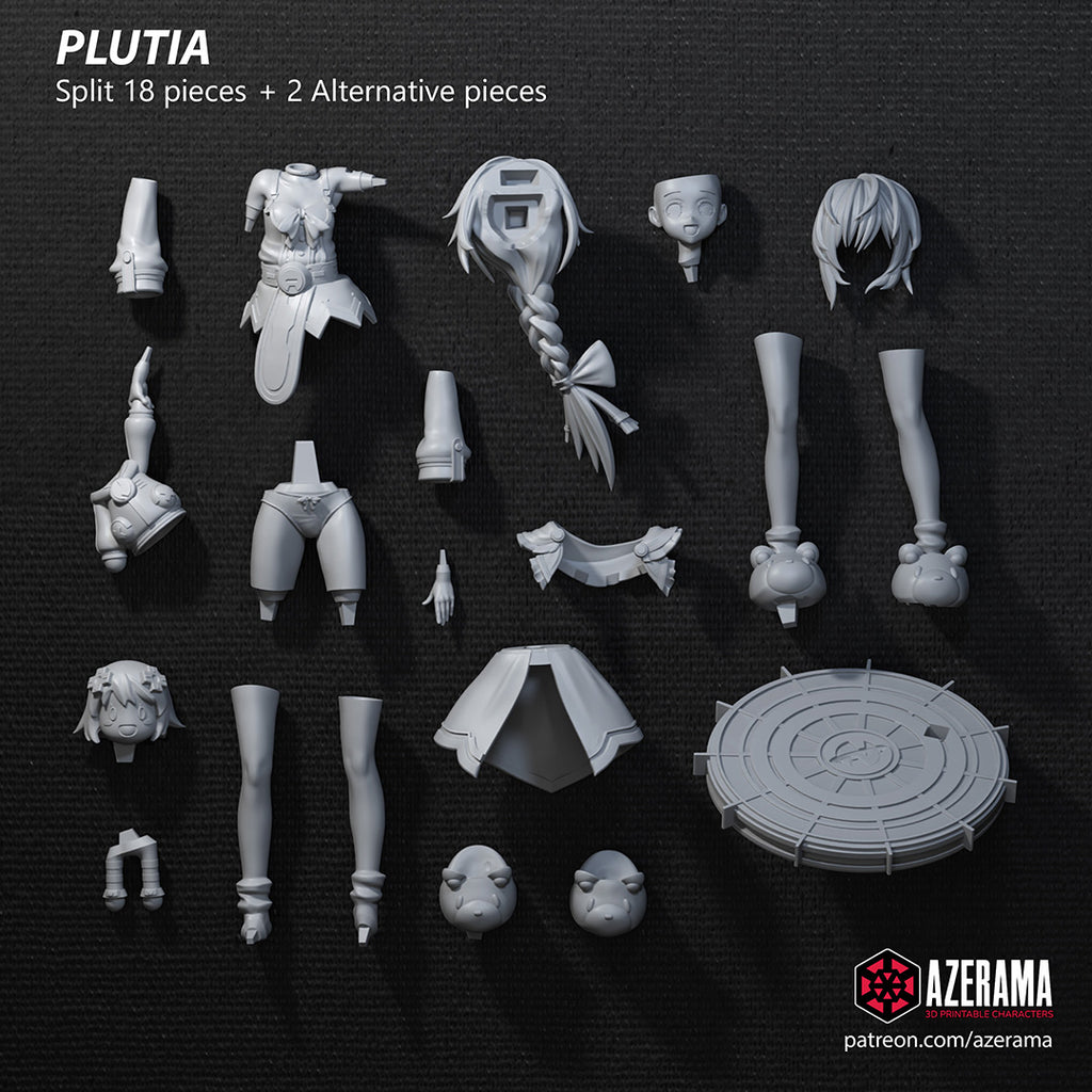 Plutia (Hyperdimension Neptunia) resin figure by Azerama — studio render 5
