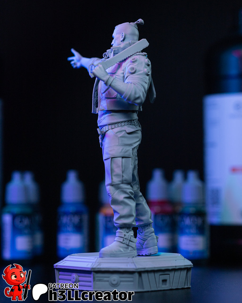 Jackie Welles (Cyberpunk 2077) resin figure by h3LLcreator — studio render 9