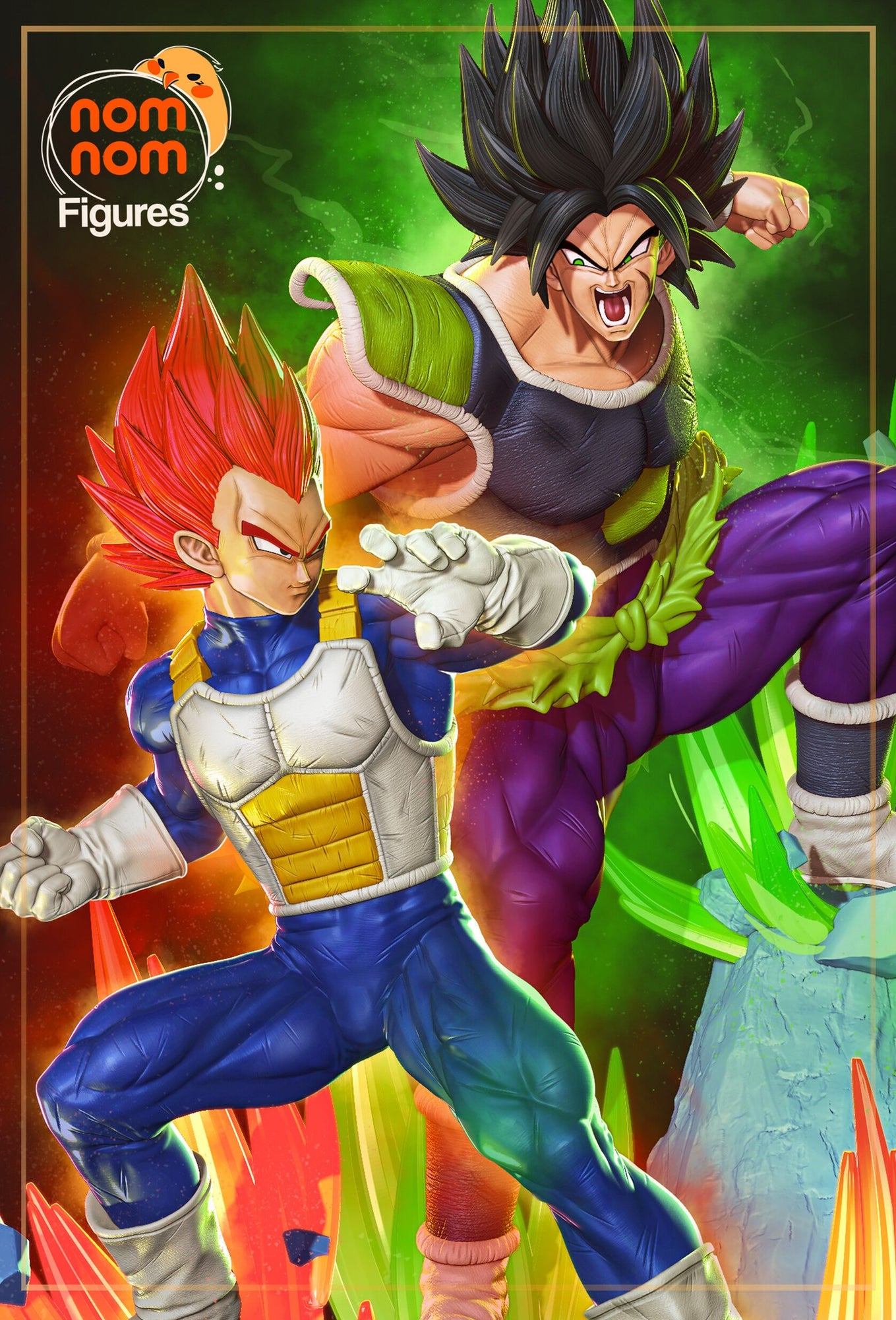 Vegeta Vs Broly Dragon Ball resin figure by NomNom Figures — studio preview 1