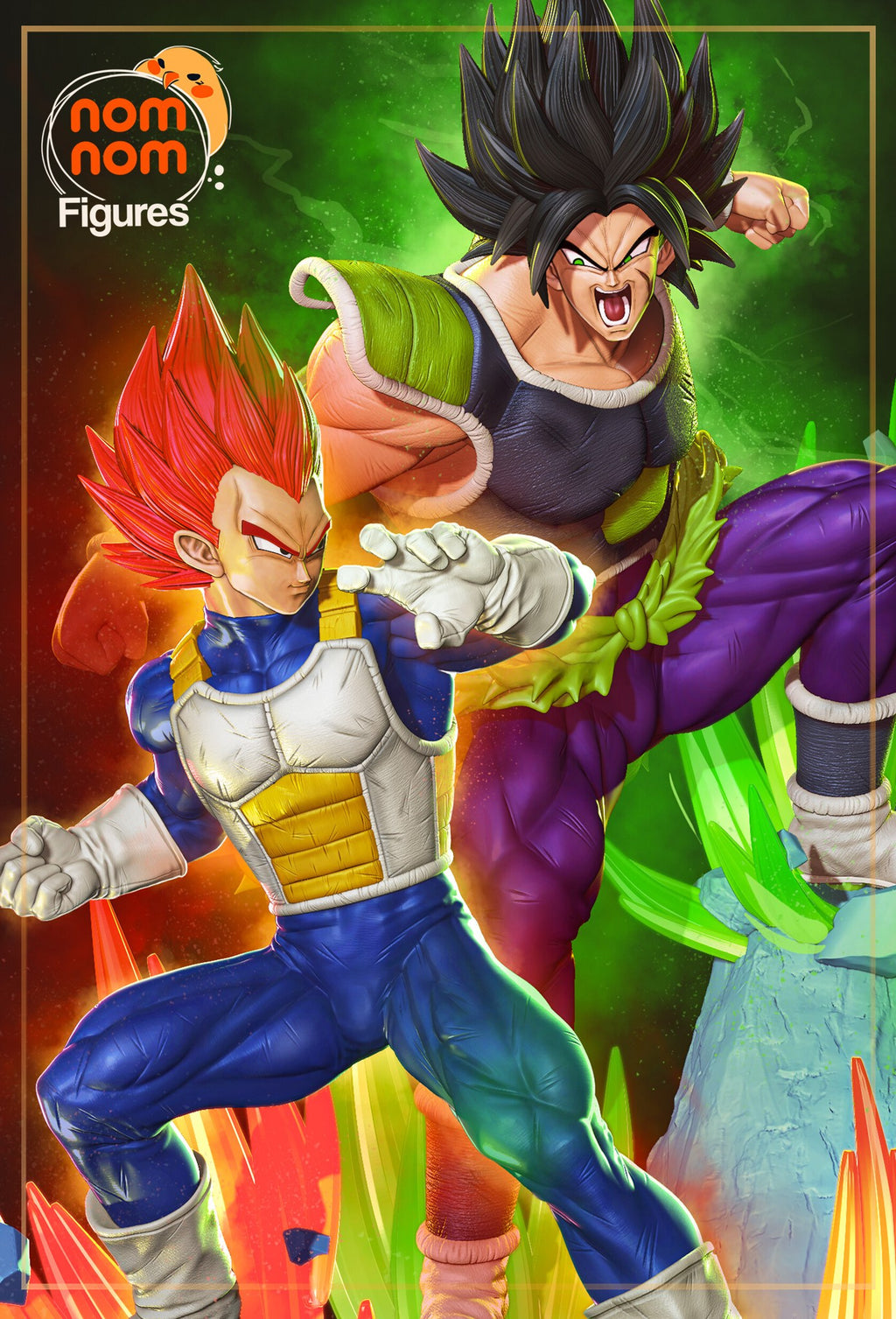 Vegeta Vs Broly Dragon Ball resin figure by NomNom Figures — studio preview 1