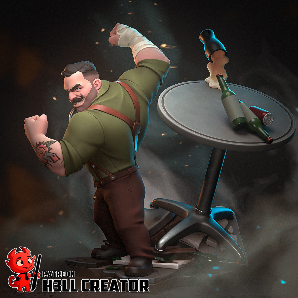 Punch Up (Dispatch) resin figure by h3LLcreator — studio render 6