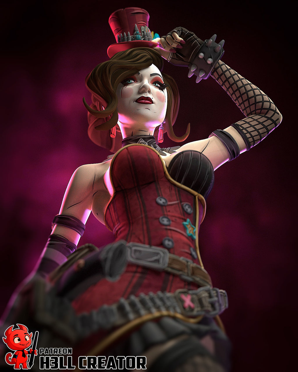 Mad Moxxi (Borderlands) resin figure by h3LLcreator — studio render 3