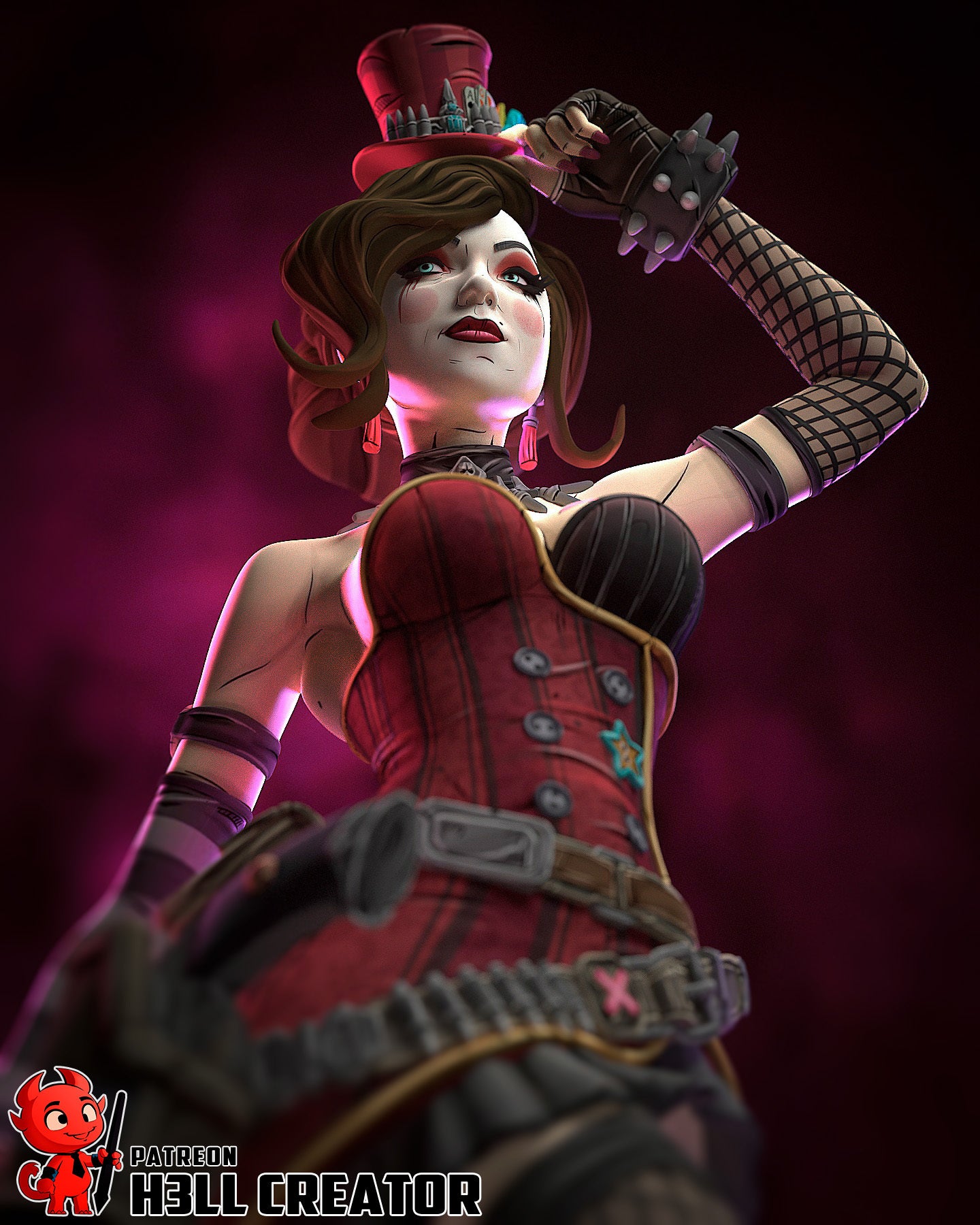 Mad Moxxi (Borderlands) resin figure by h3LLcreator — studio render 3