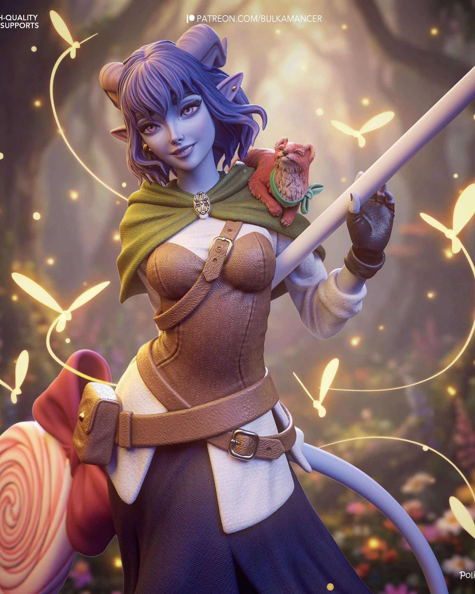 Jester Lavorre (Critical Role) resin figure by Bulkamancer — studio render 1