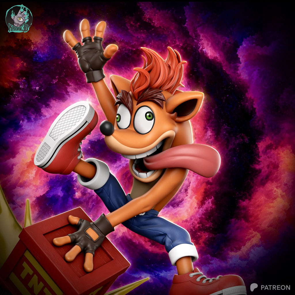 Crash Bandicoot (Crash Bandicoot) resin figure by Kaidan 3D — studio render 3