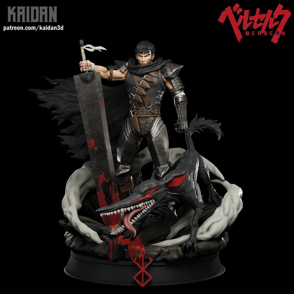 Guts (Berserk) resin figure by Kaidan 3D — studio render 2
