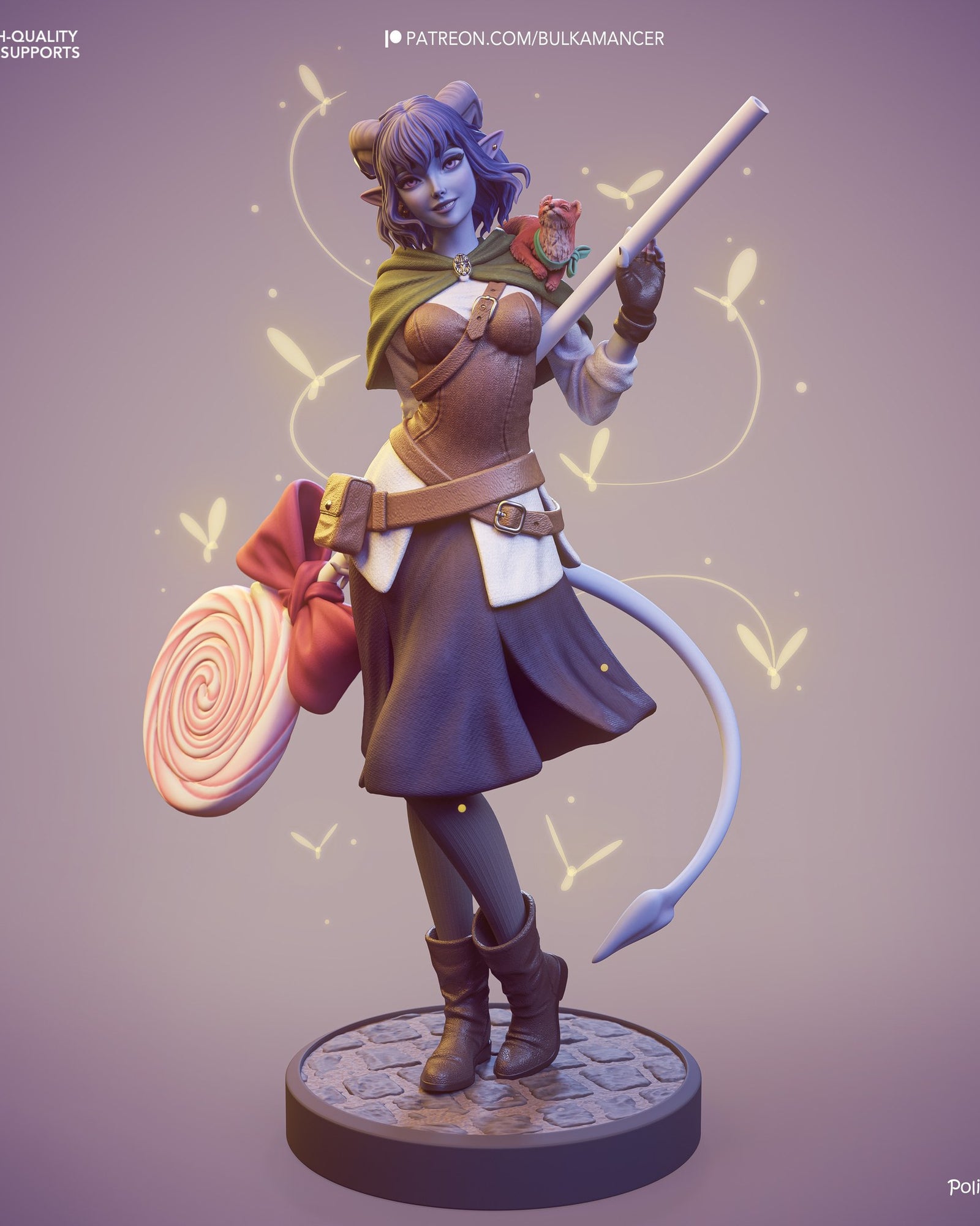 Jester Lavorre (Critical Role) resin figure by Bulkamancer — studio render 3