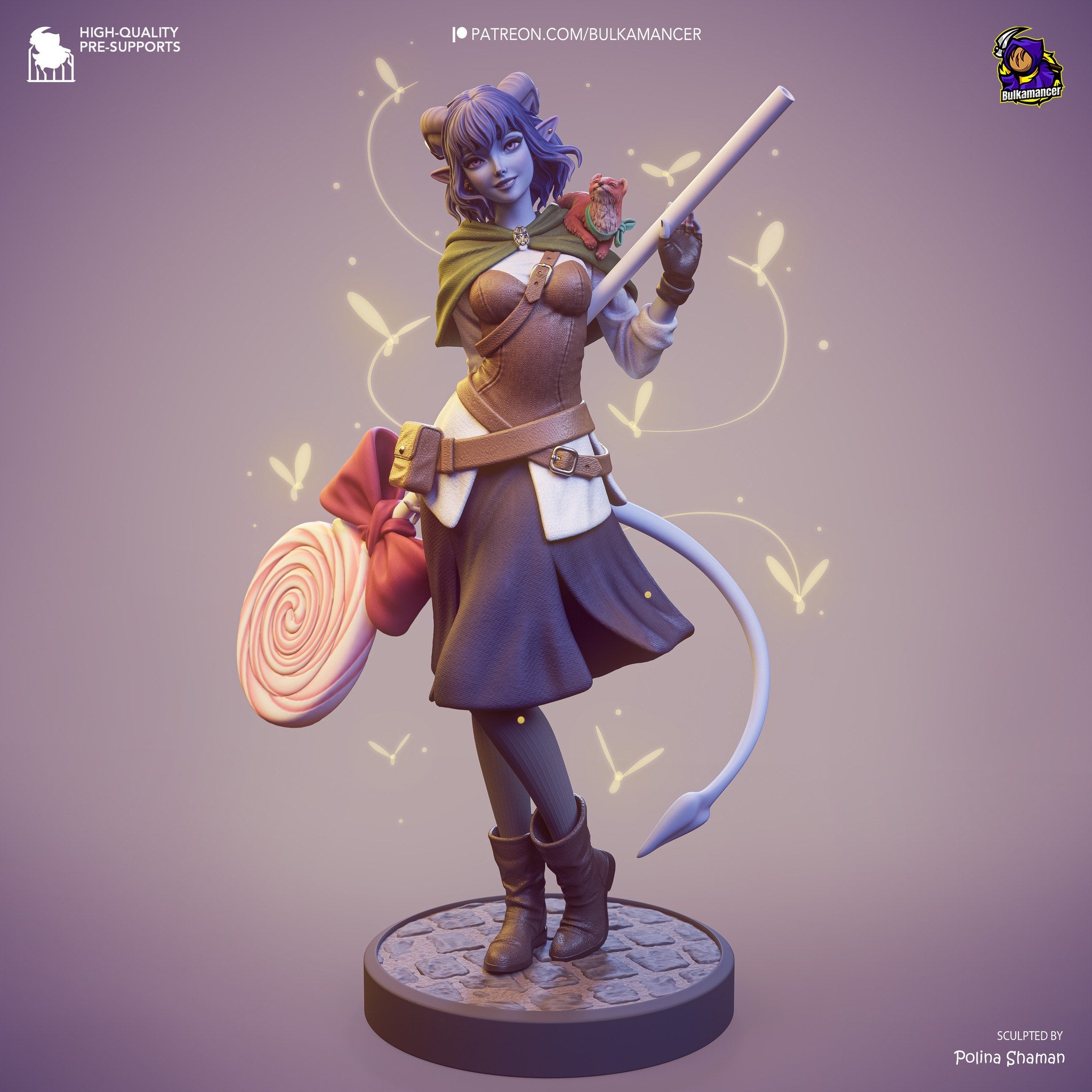 Jester Lavorre (Critical Role) resin figure by Bulkamancer — studio render 3