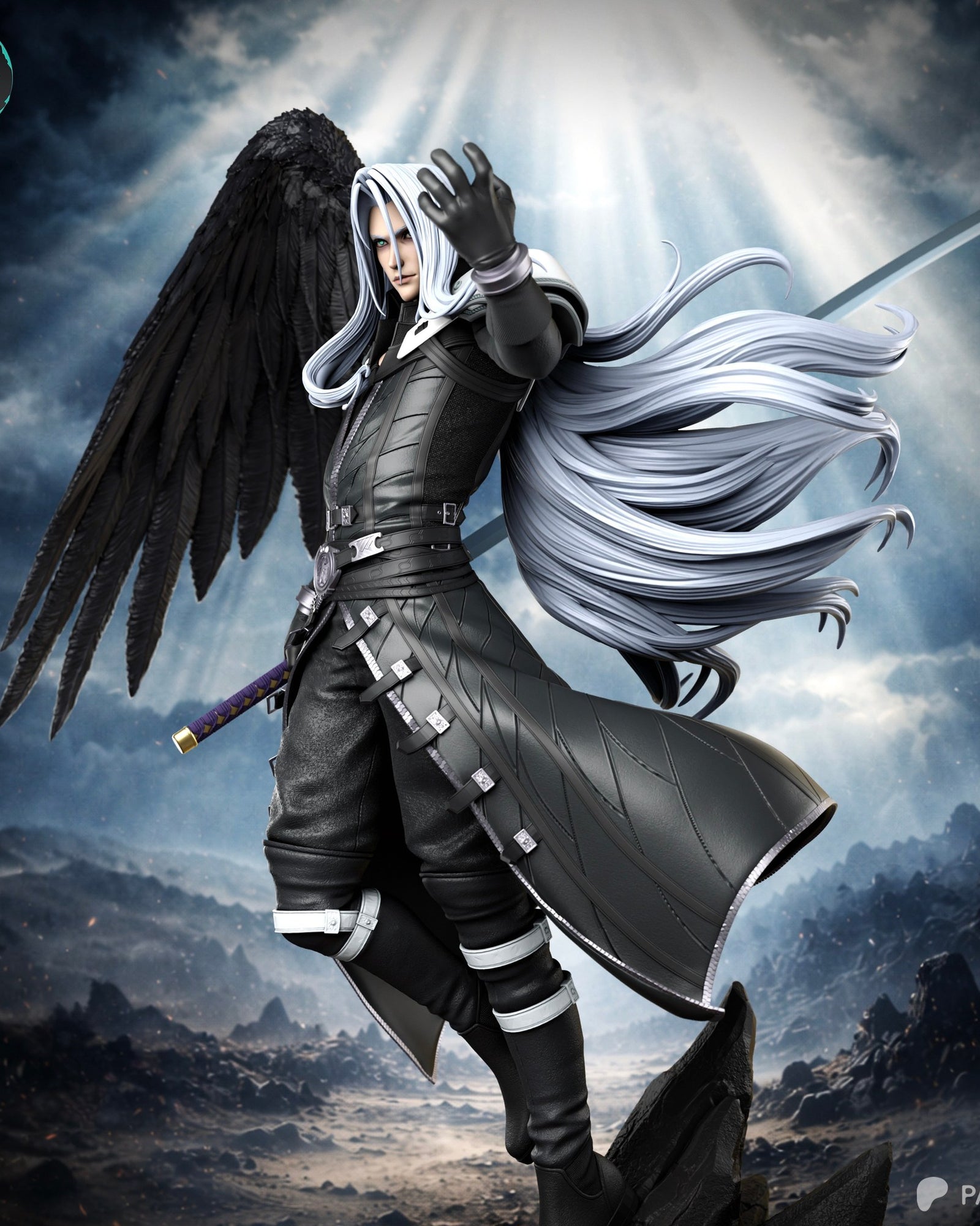 Sephiroth (Final Fantasy) resin figure by Kaidan 3D — studio render 2