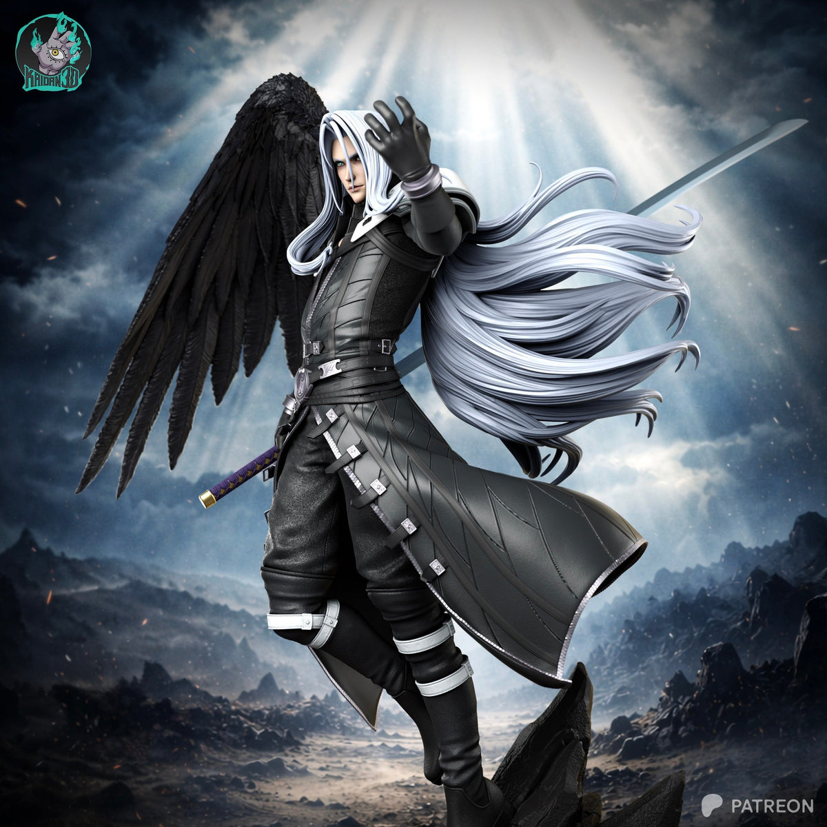 Sephiroth (Final Fantasy) resin figure by Kaidan 3D — studio render 2