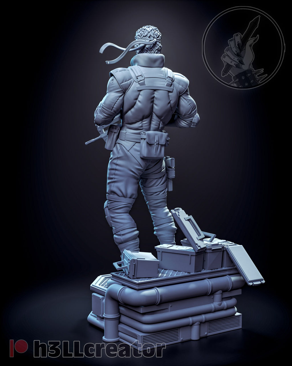 Solid Snake (Metal Gear Solid) resin figure by h3LLcreator — studio render 7