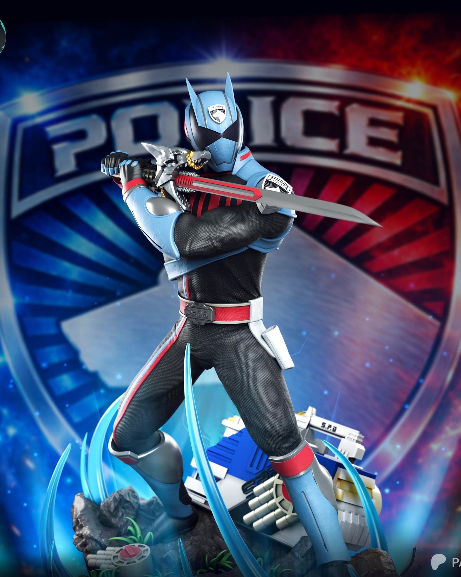 Shadow Ranger (Power Rangers) resin figure by Kaidan 3D — studio render 2