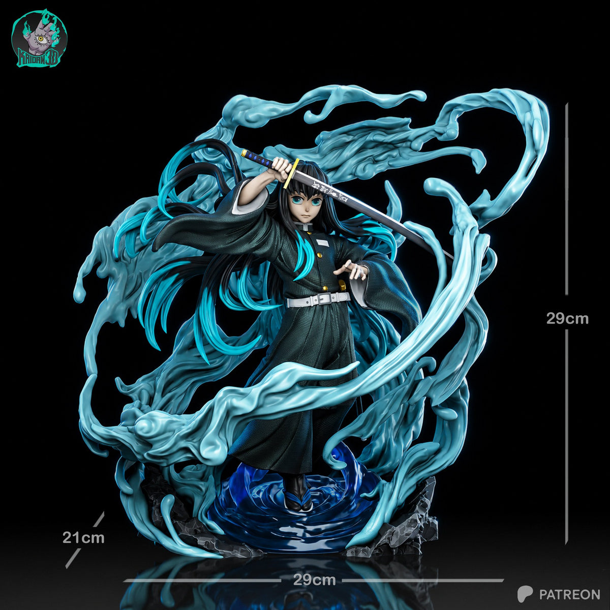 Muichiro Tokito (Demon Slayer) resin figure by Kaidan 3D — studio render 6
