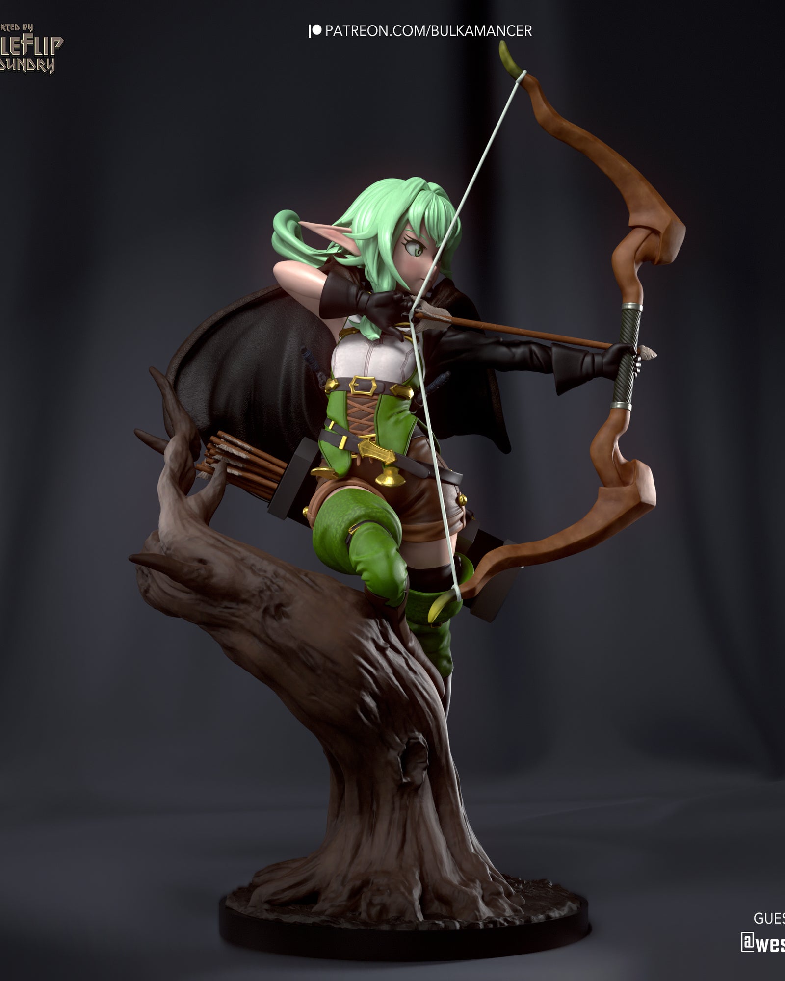 High-Elf Archer (Goblin Slayer) resin figure by Bulkamancer — studio render 3