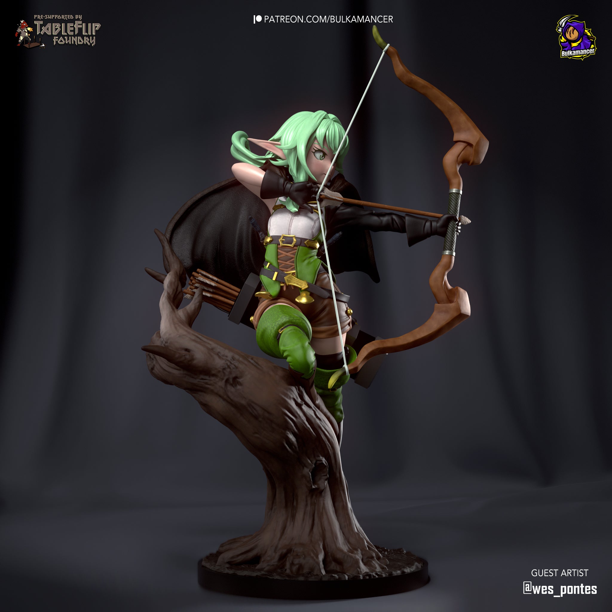 High-Elf Archer (Goblin Slayer) resin figure by Bulkamancer — studio render 3