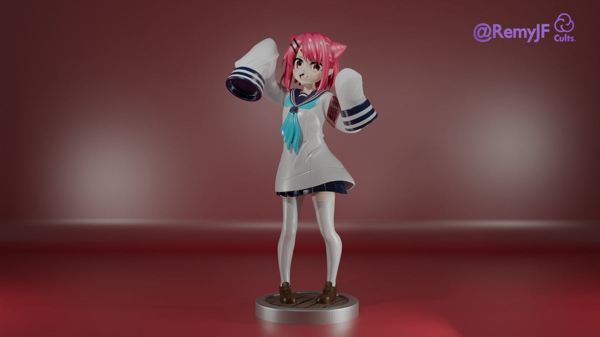 Neko Nekoyamada (My Deer Friend Nokotan) resin figure by RemyJF — studio render 1