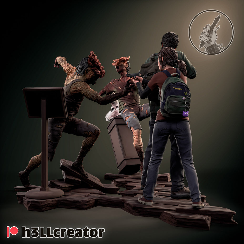 Joel and Ellie (The Last of Us) resin figure by h3LLcreator — studio render 4