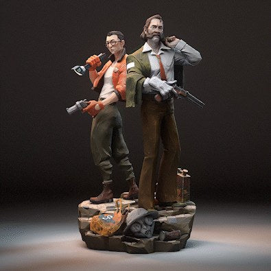 Harry and Kim (Disco Elysium) resin figure by h3LLcreator — studio render 2