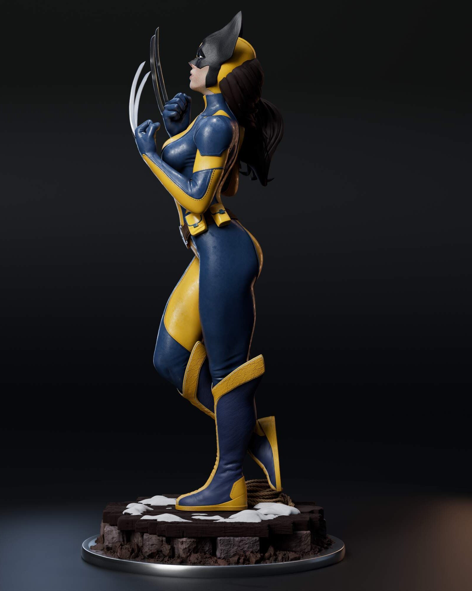 Laura Kinney (Marvel) resin figure by Abe3D — studio render 2