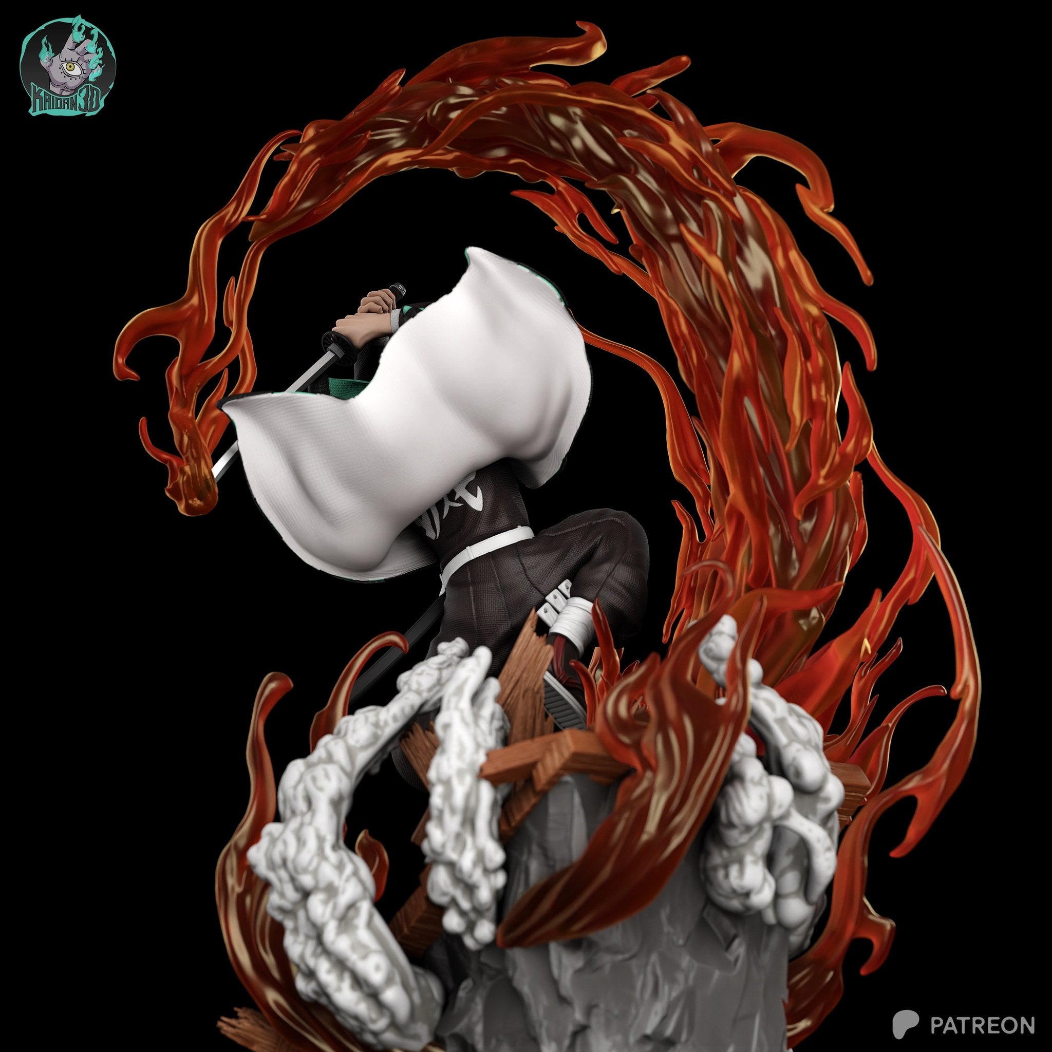 Tanjiro Kamado (Demon Slayer) resin figure by Kaidan 3D — studio render 5