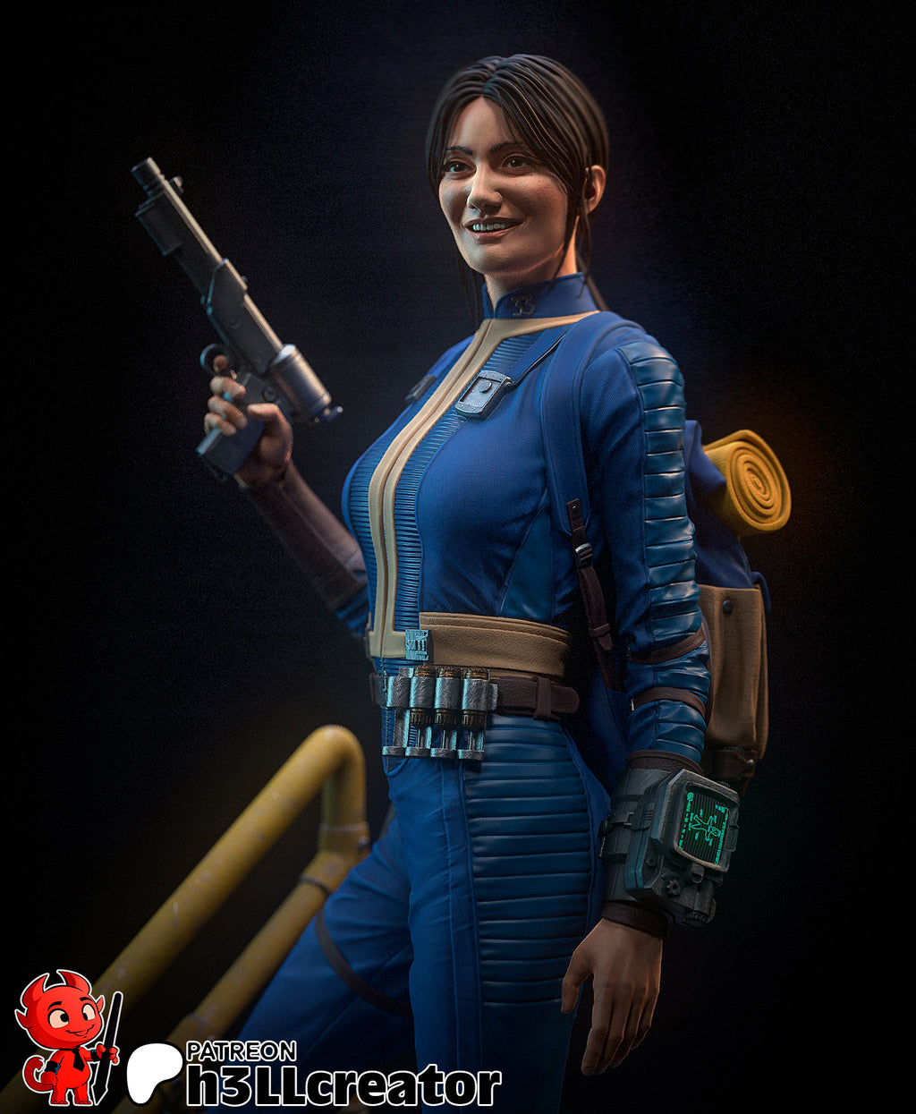 Lucy MacLean (Fallout) resin figure by h3LLcreator — studio render 1