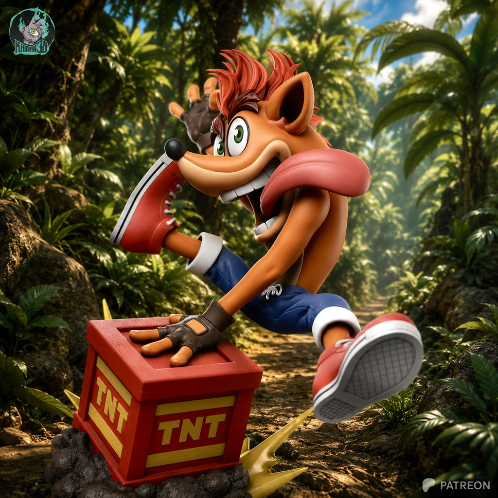 Crash Bandicoot (Crash Bandicoot) resin figure by Kaidan 3D — studio render 2
