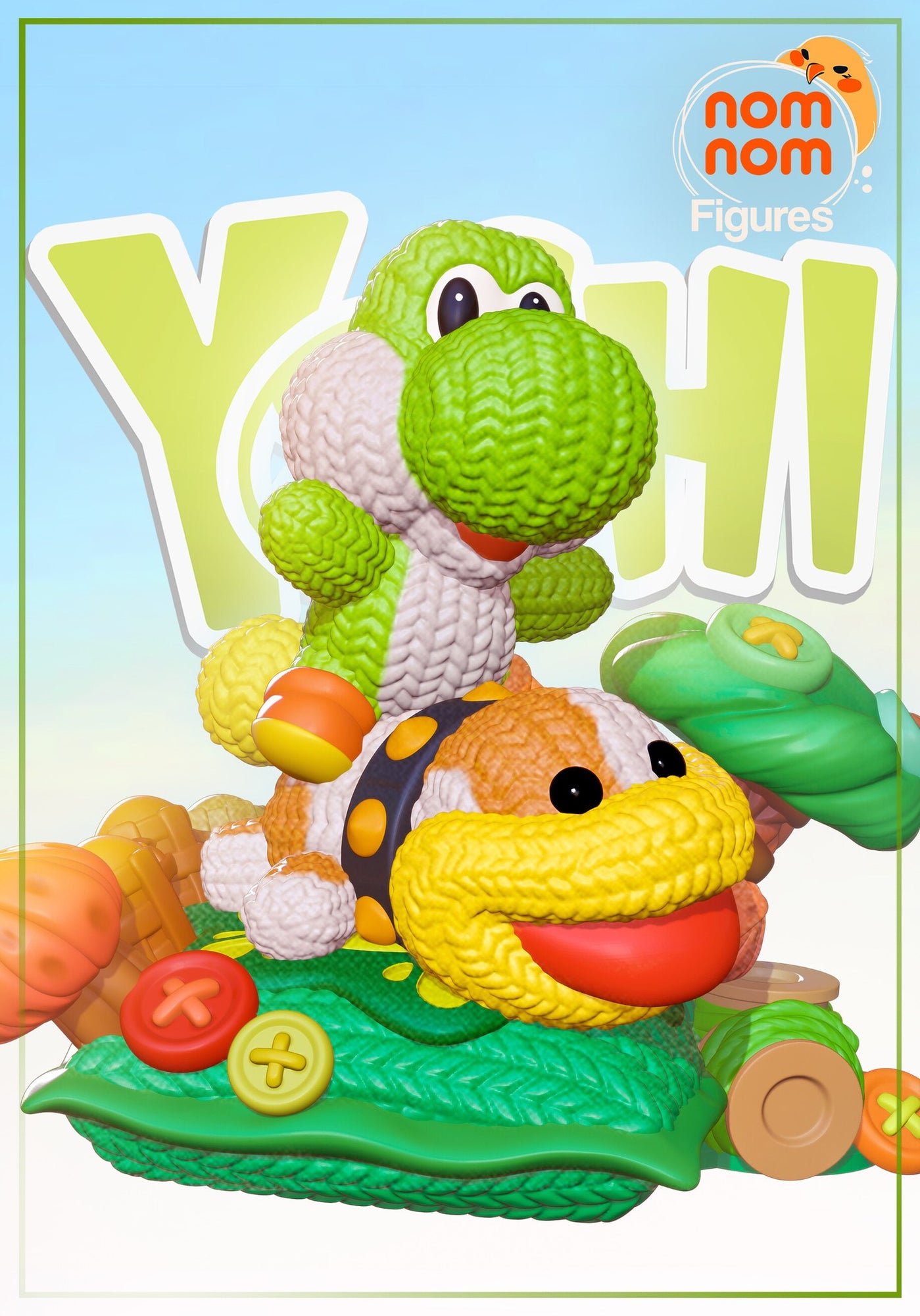 Yoshi Super Mario resin figure by NomNom Figures — studio preview 1