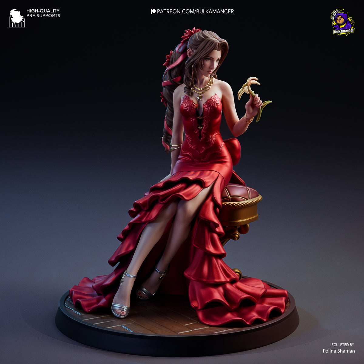 Aerith Gainsborough (Final Fantasy) resin figure by Bulkamancer — studio render 4