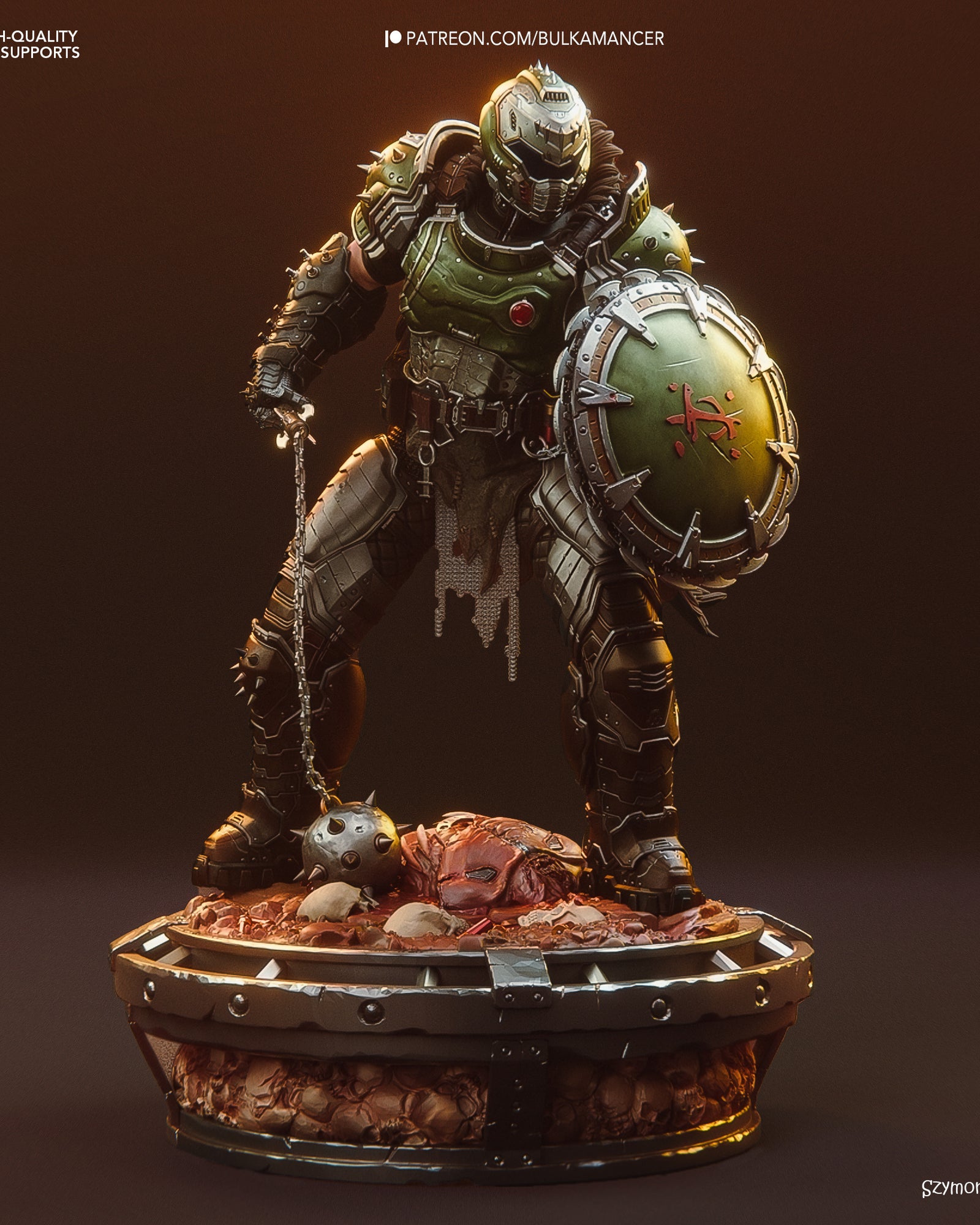 Doom Slayer (Doom) resin figure by Bulkamancer — studio render 3
