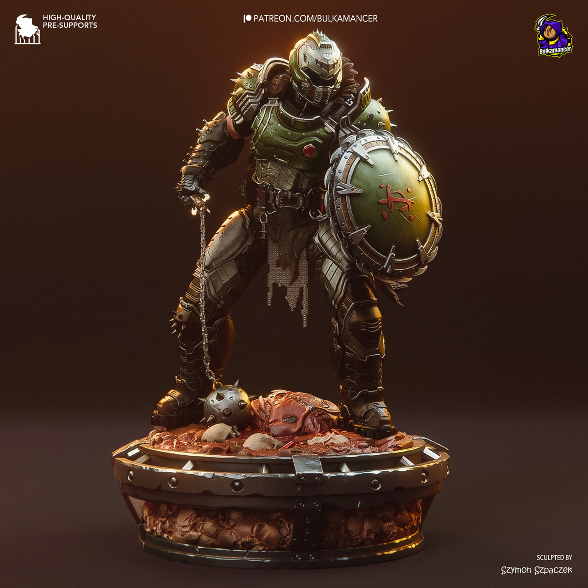 Doom Slayer (Doom) resin figure by Bulkamancer — studio render 3