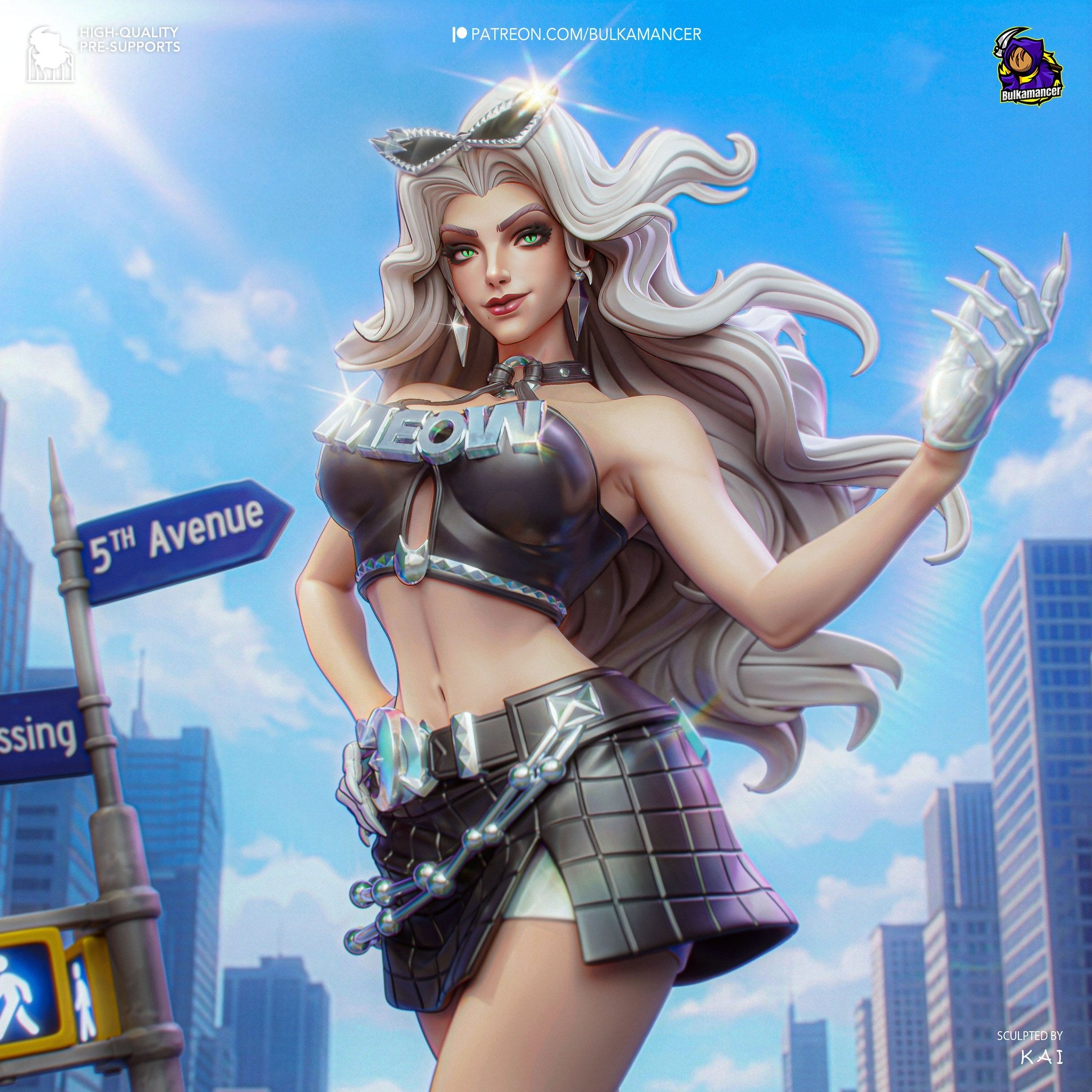 Black Cat (Marvel) resin figure by Bulkamancer — studio render 1