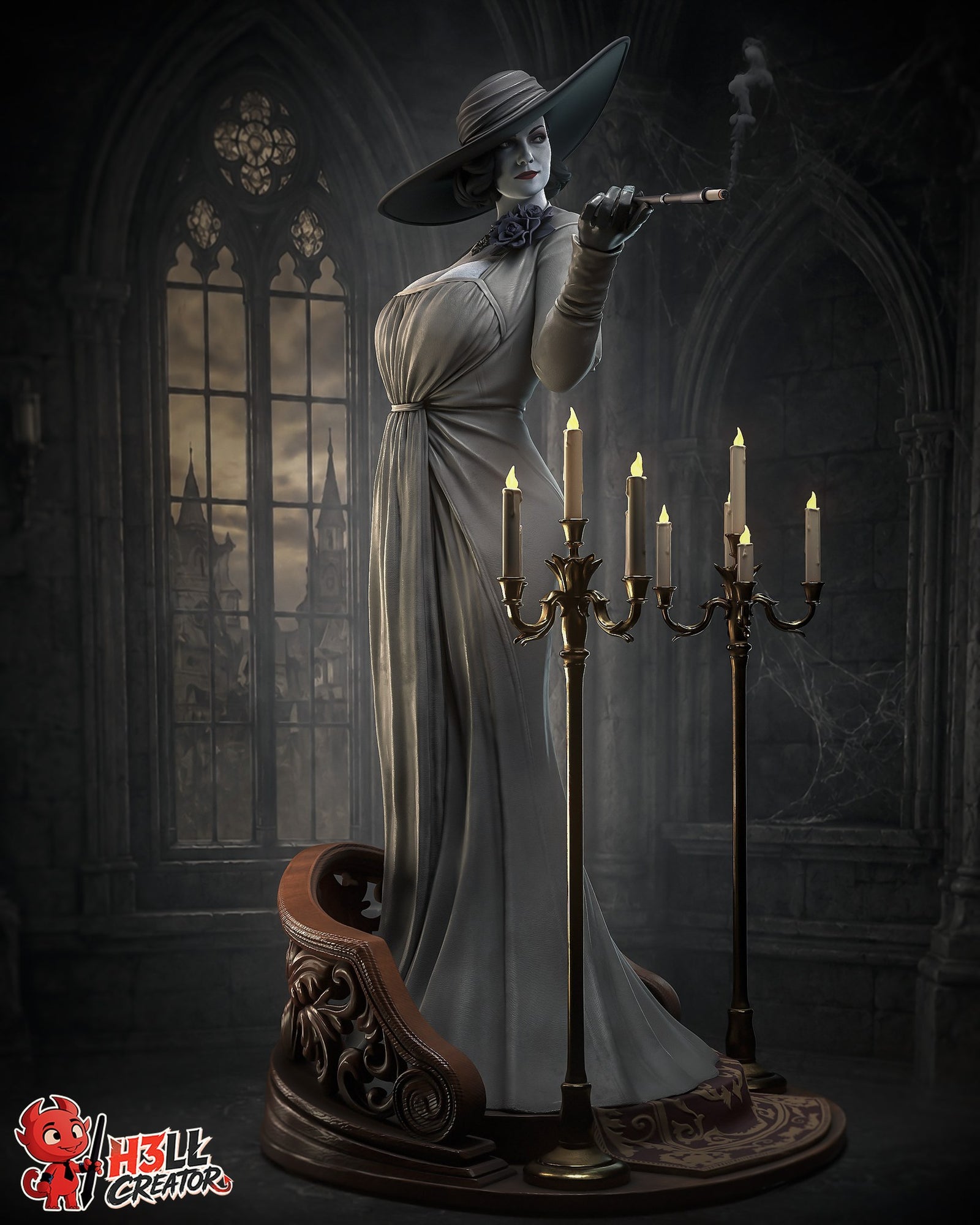 Alcina Dimitrescu (Resident Evil) resin figure by h3LLcreator — studio render 1
