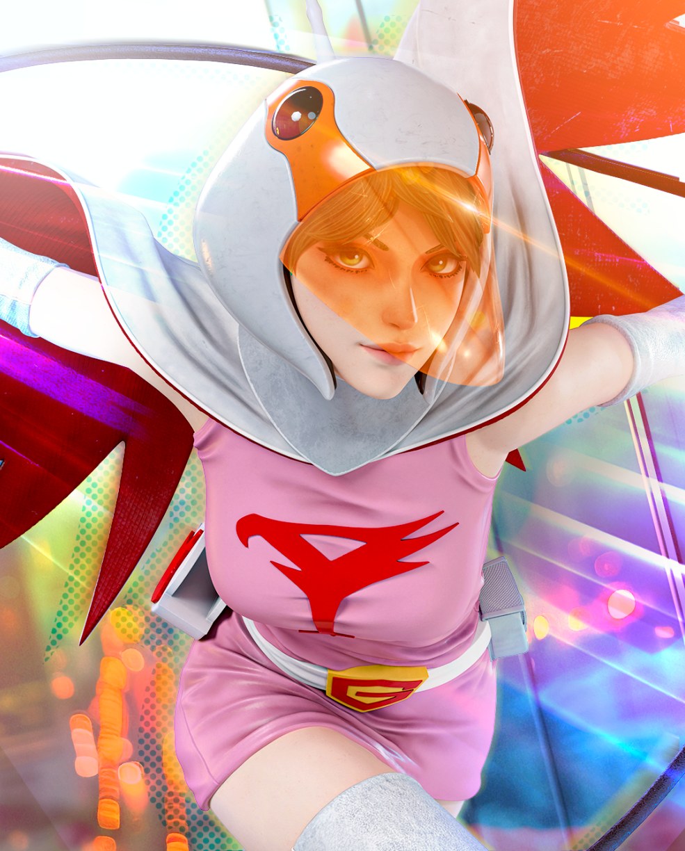 Jun the Swan Science Ninja Team Gatchaman resin figure by CA 3D Studios — studio preview 1