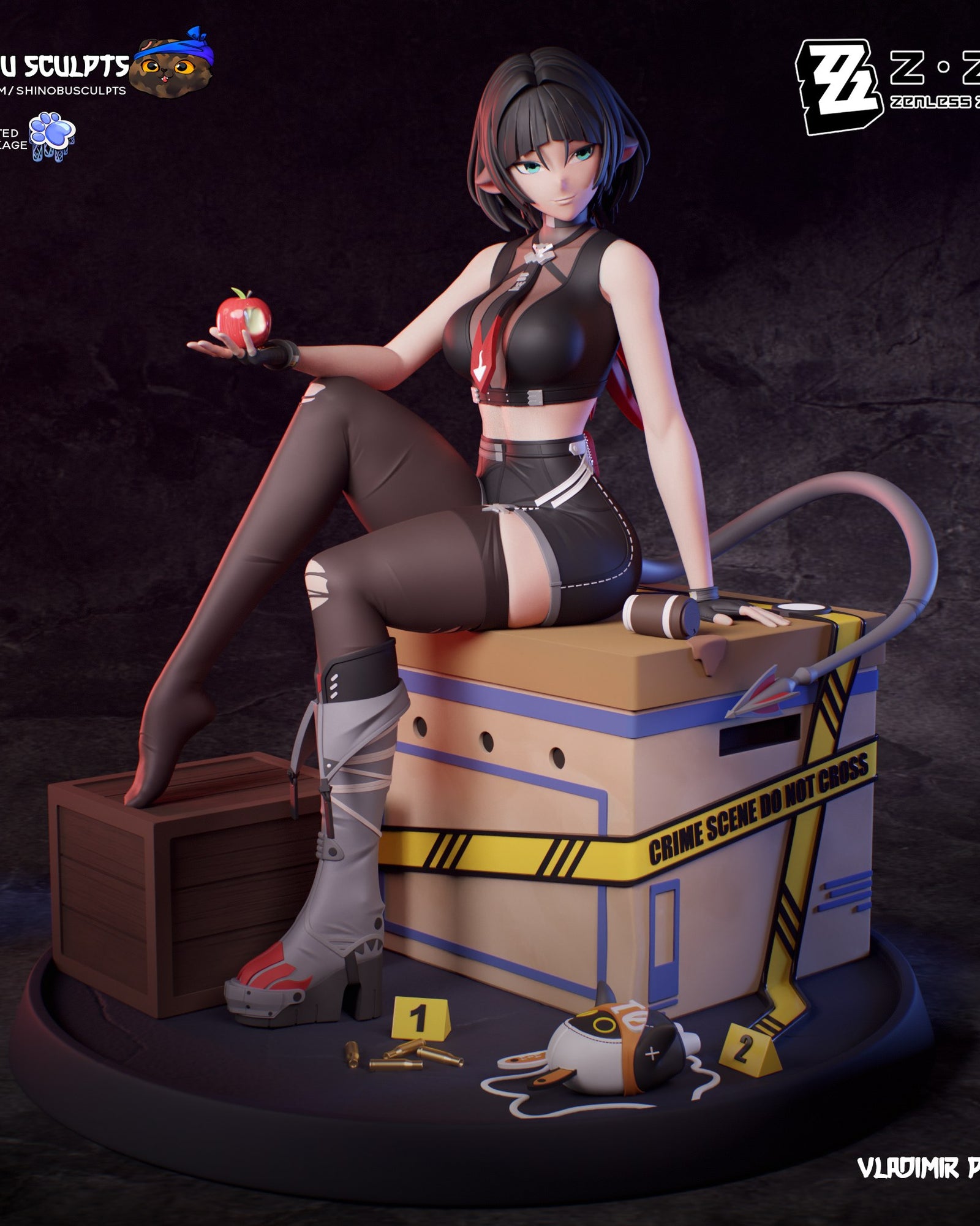 Jane Doe (Zenless Zone Zero) resin figure by Shinobu Sculpts — studio render 2